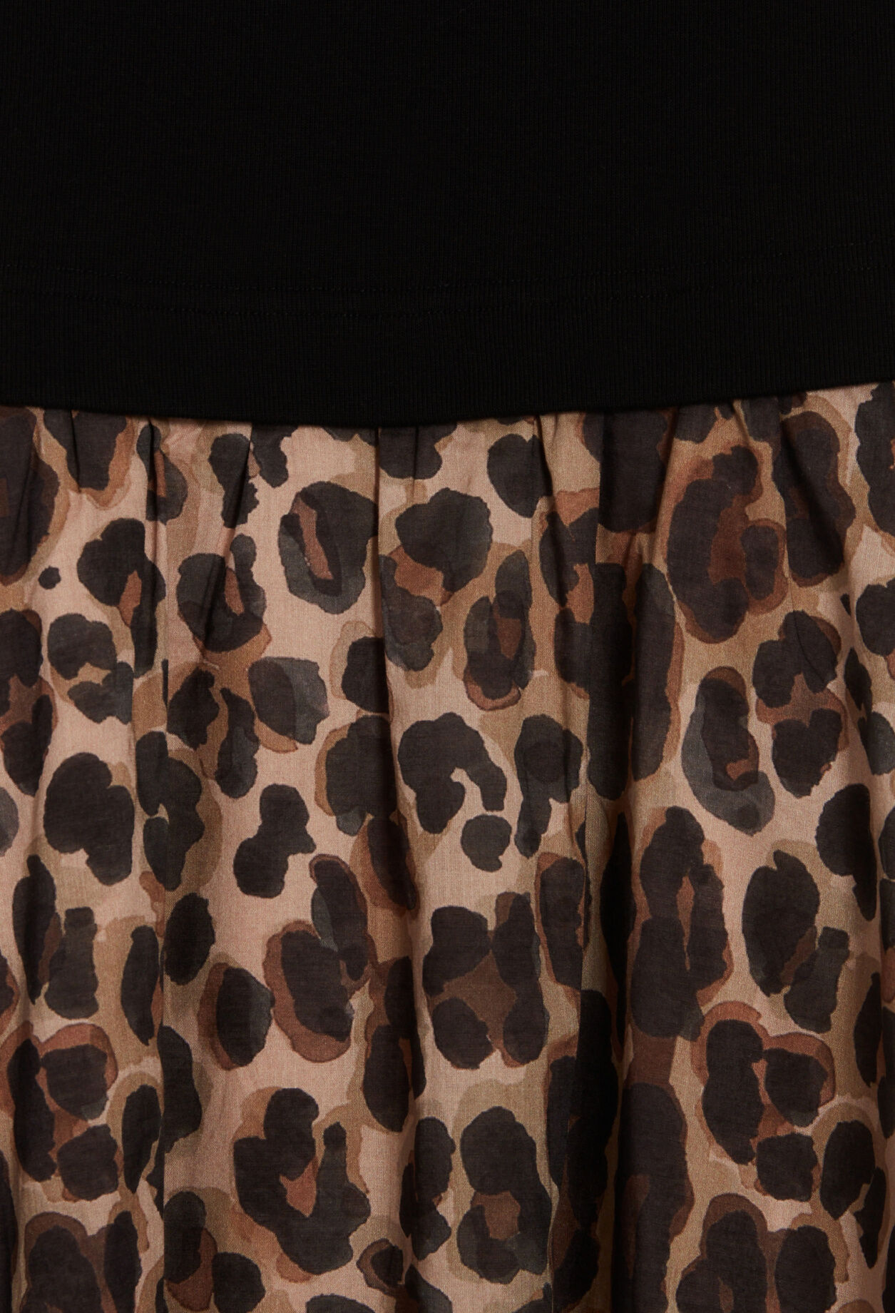 Bi-material leopard midi-dress Bi-material leopard midi-dress