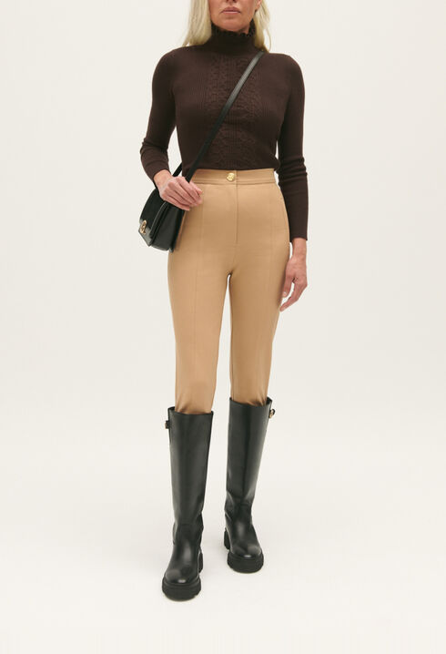 High-rise slim-fit trousers