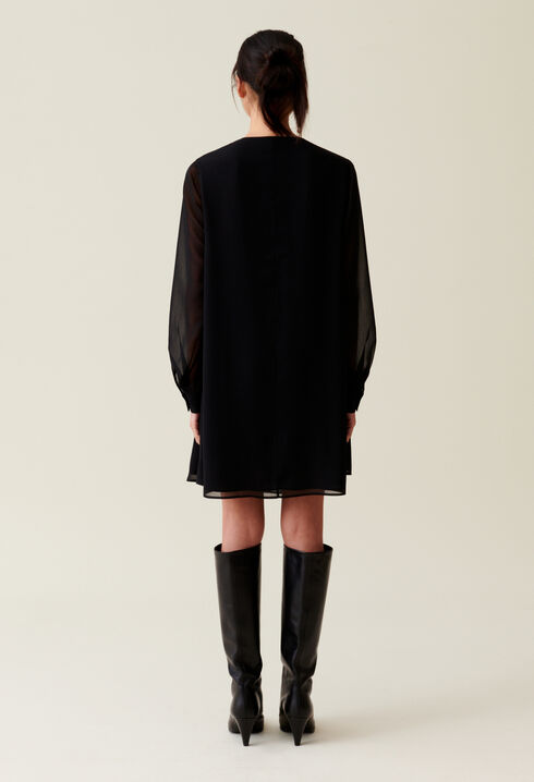 Black flowing babydoll dress