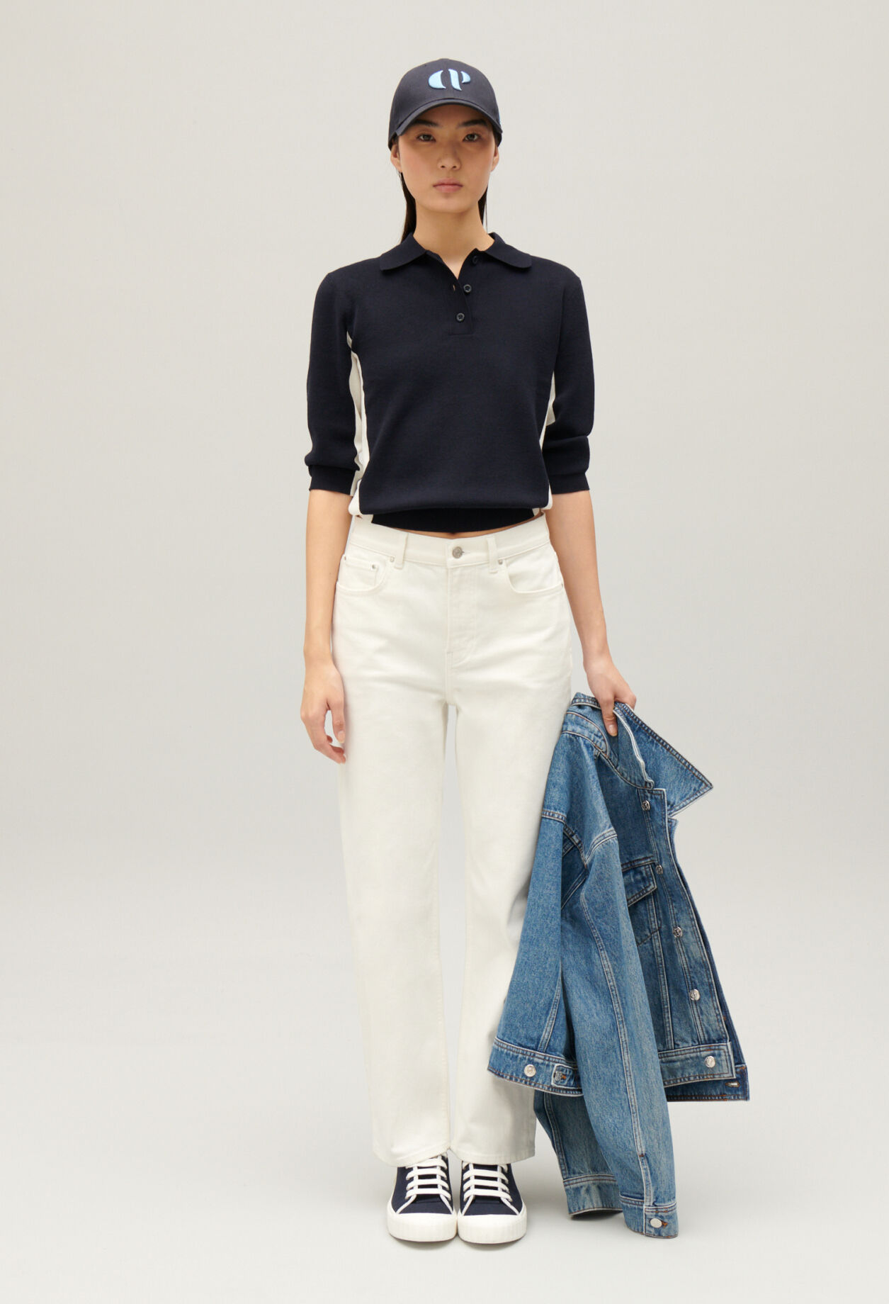 Two-tone polo jumper