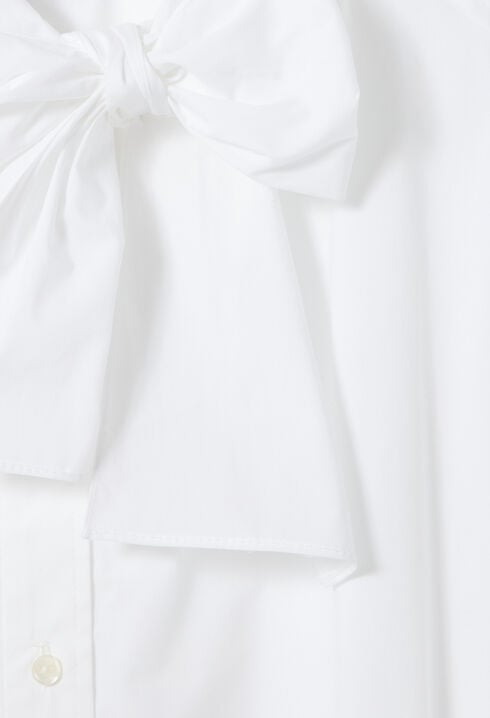 Pussy-bow poplin blouse