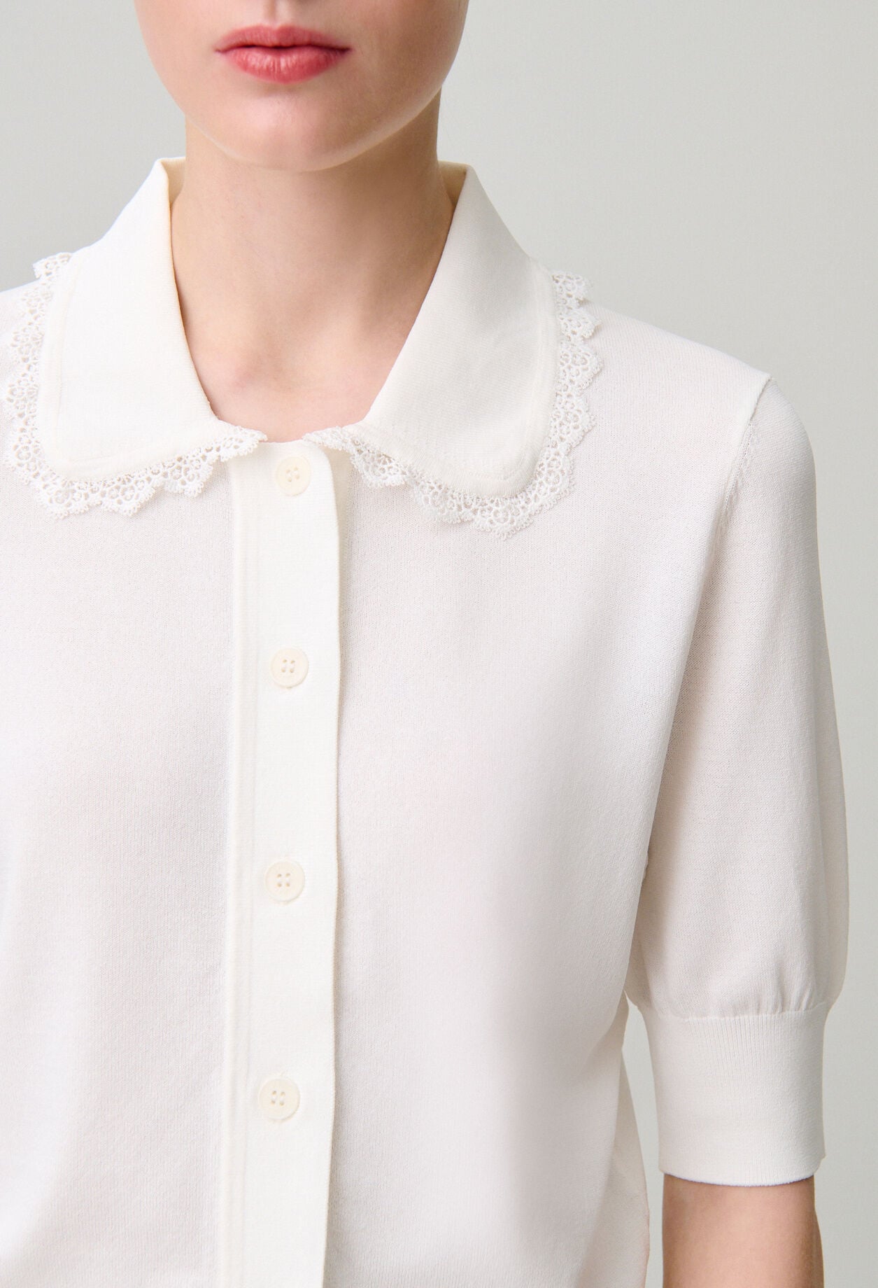Lace knit cardigan