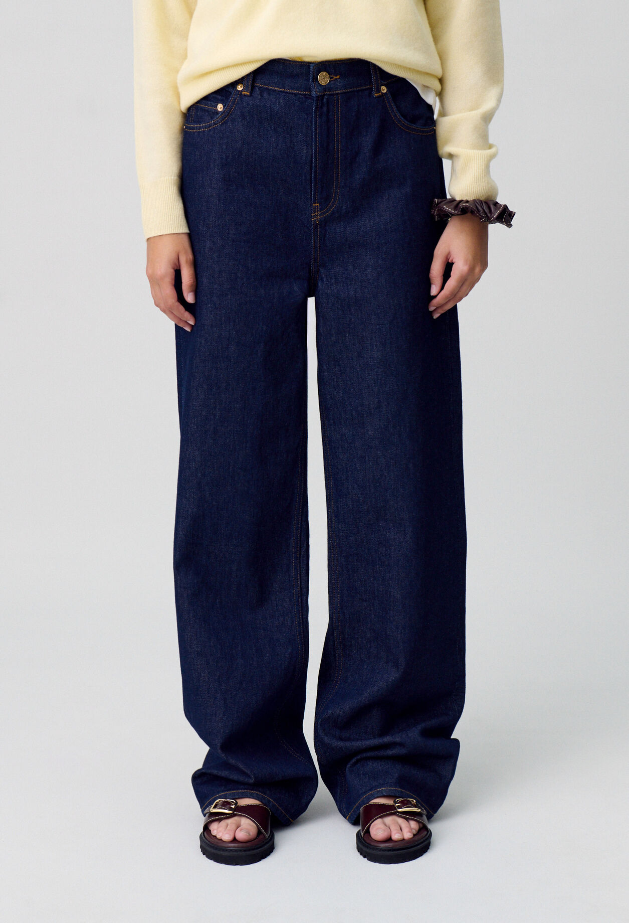 Raw denim straight-cut jeans Raw denim straight-cut jeans