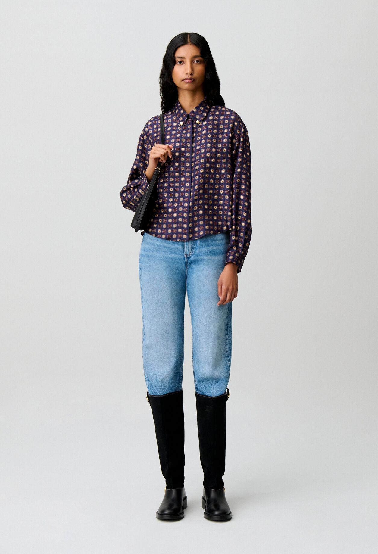 Printed silk shirt