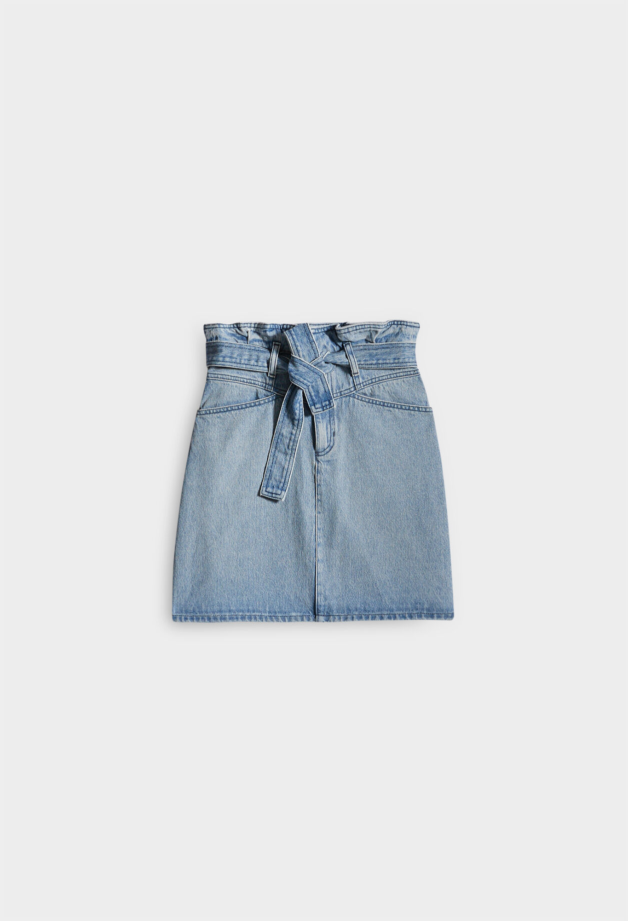 Straight fit organic cotton denim skirt