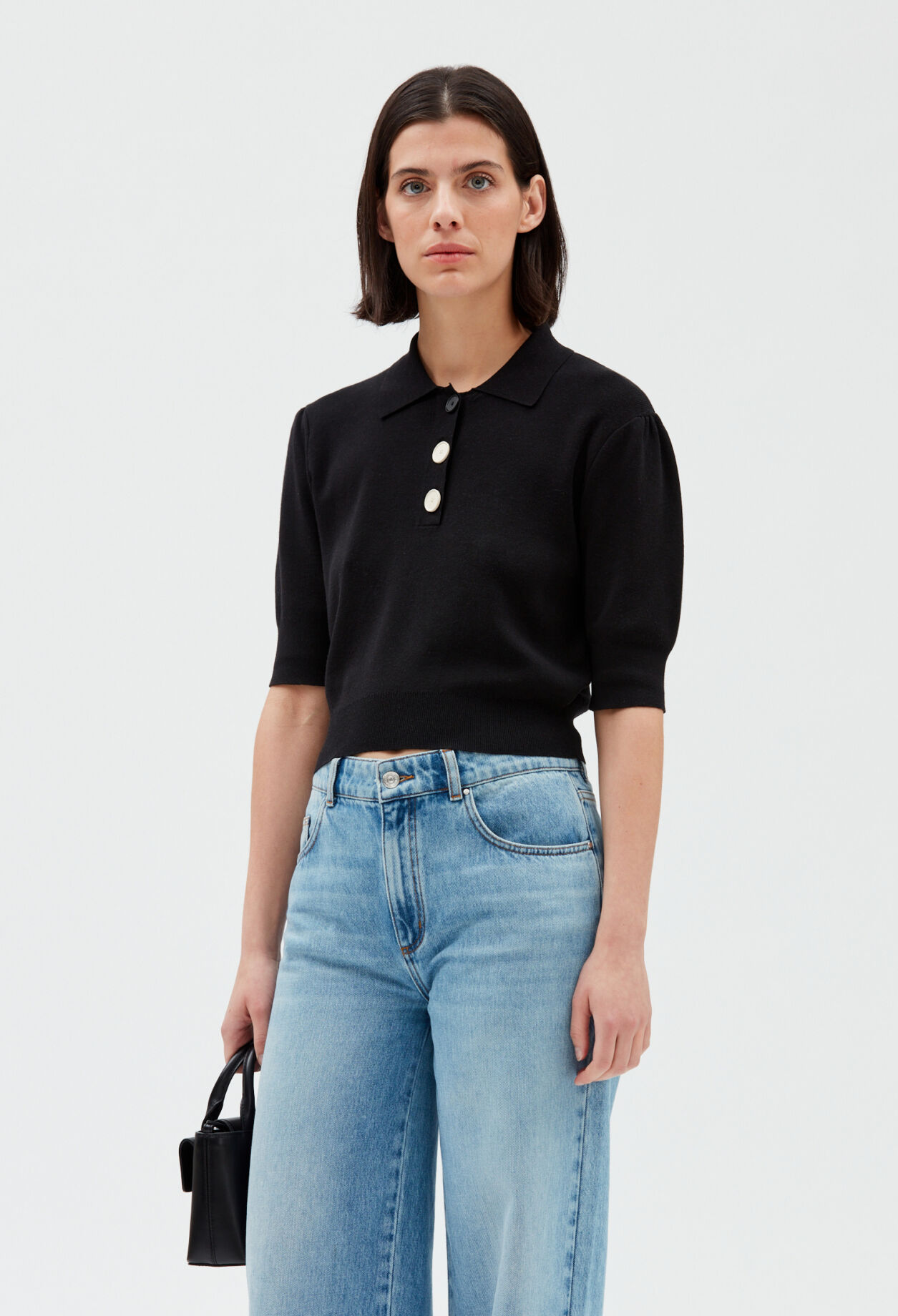 Knit polo shirt