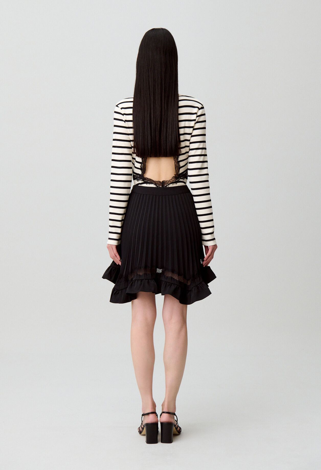 Asymmetric lace skirt