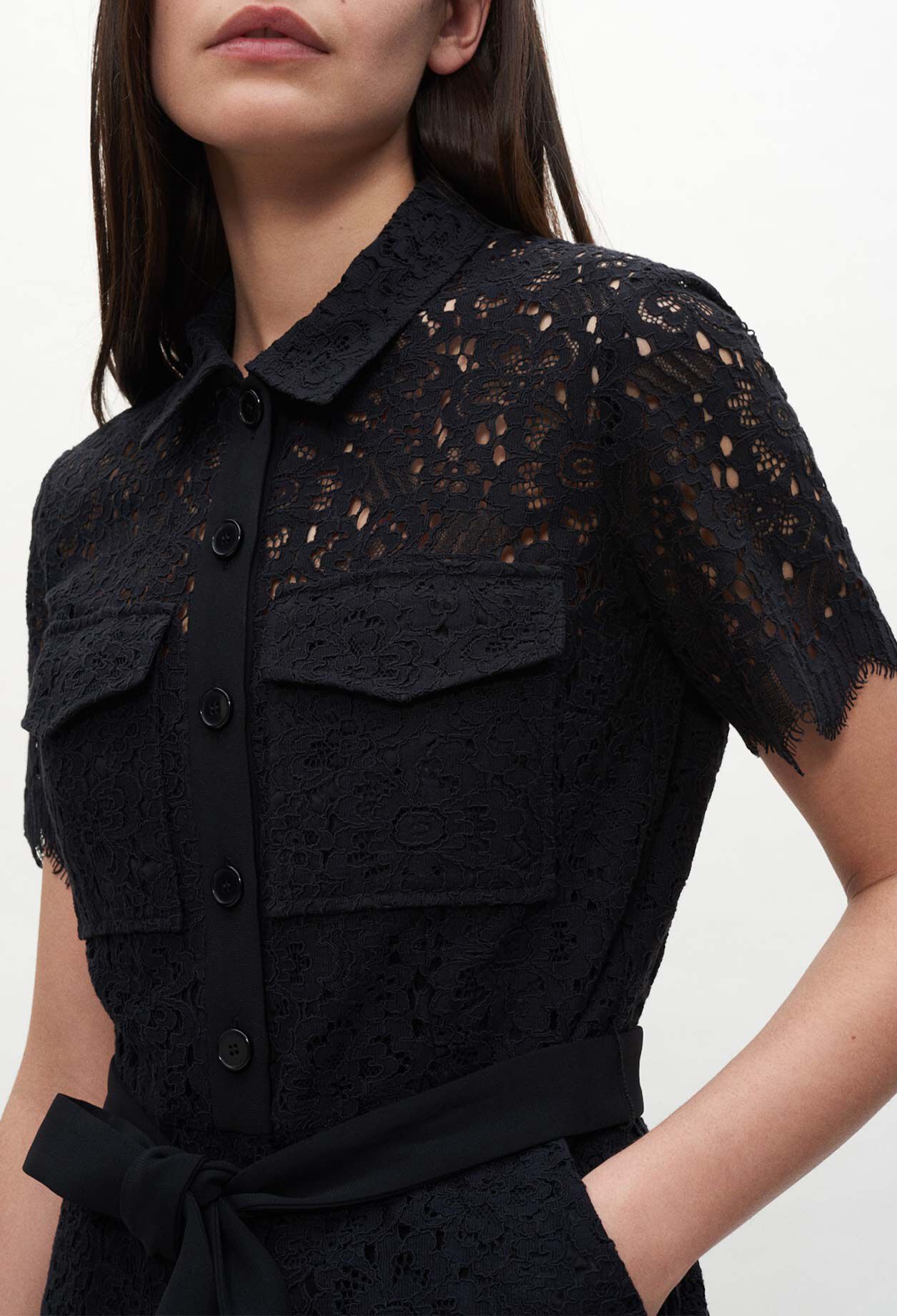 Black guipure lace playsuit Black guipure lace playsuit