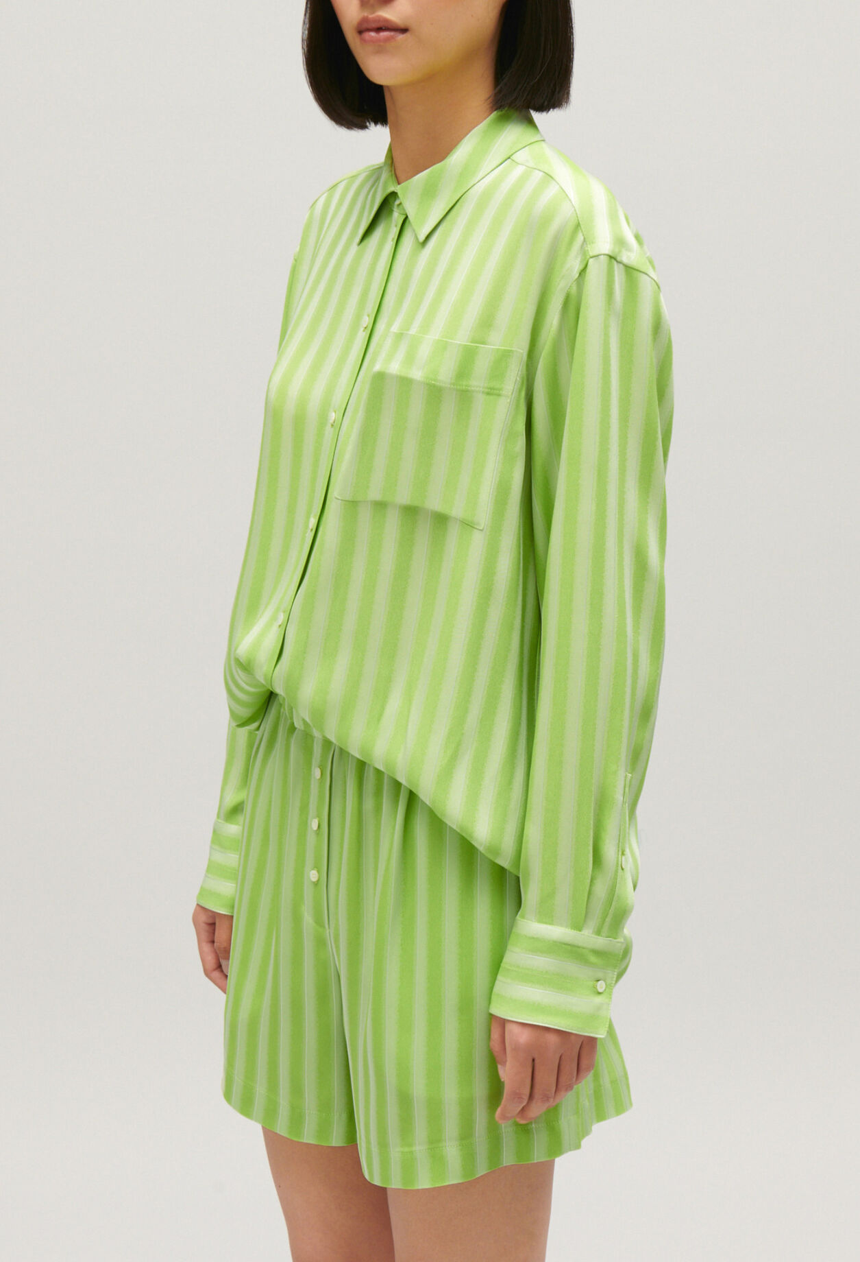 Matcha striped floaty shirt