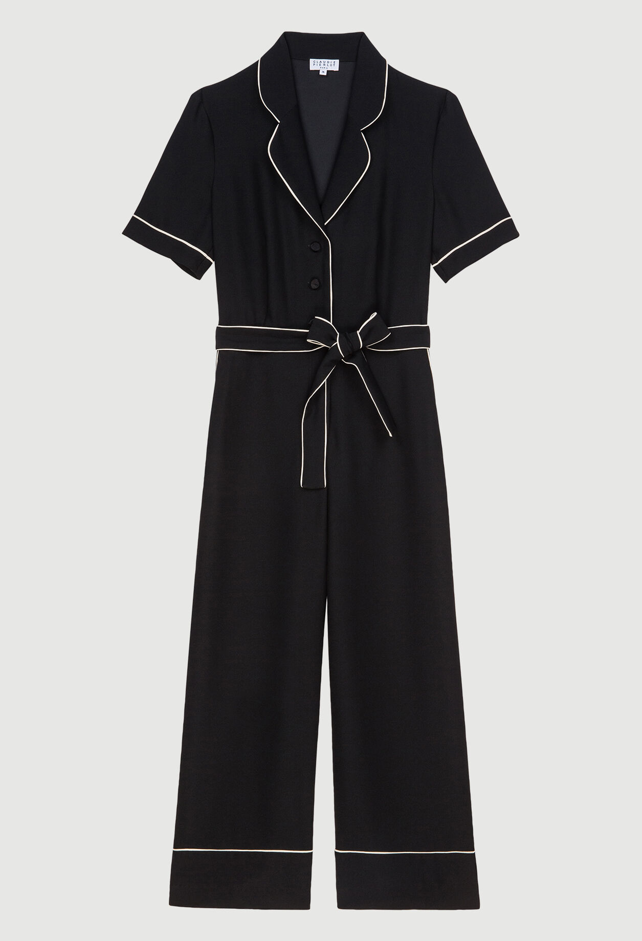 Jumpsuit with a suit collar