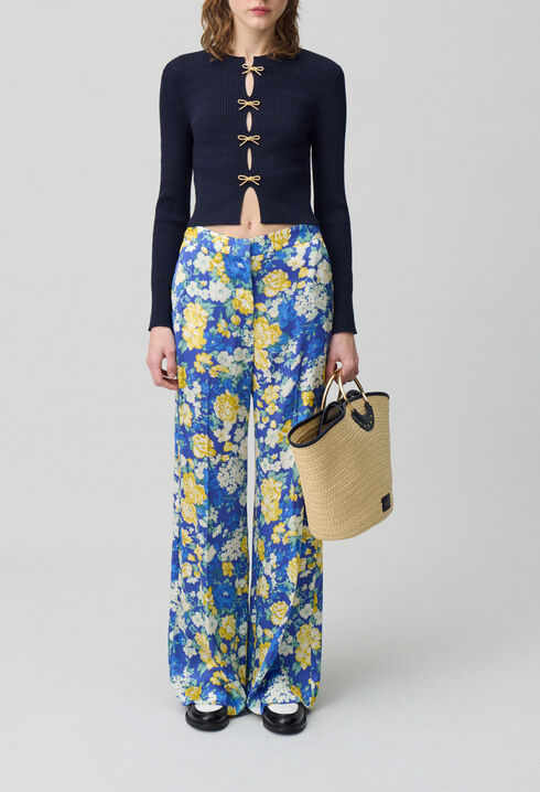 Wide Leg Floral Trousers