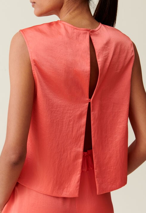 Sleeveless Top with Open Back