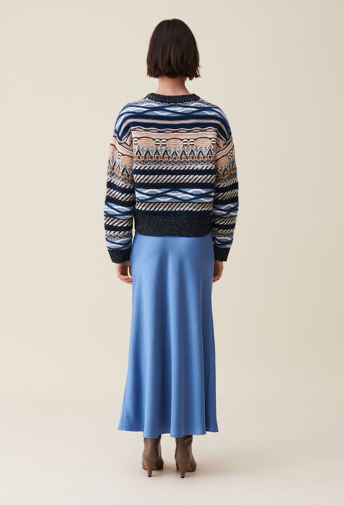 Striped patterned short jumper