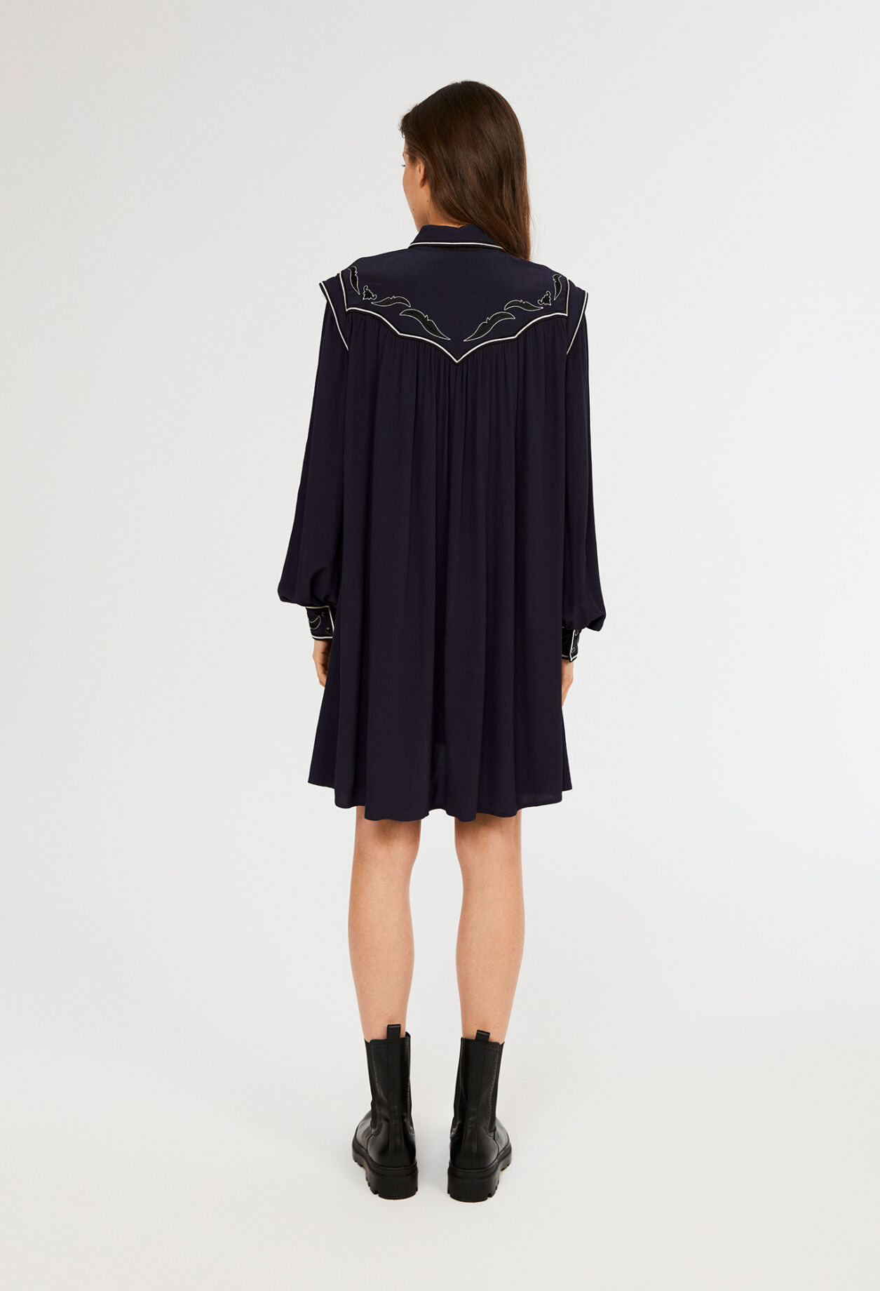 Fringed dress made from