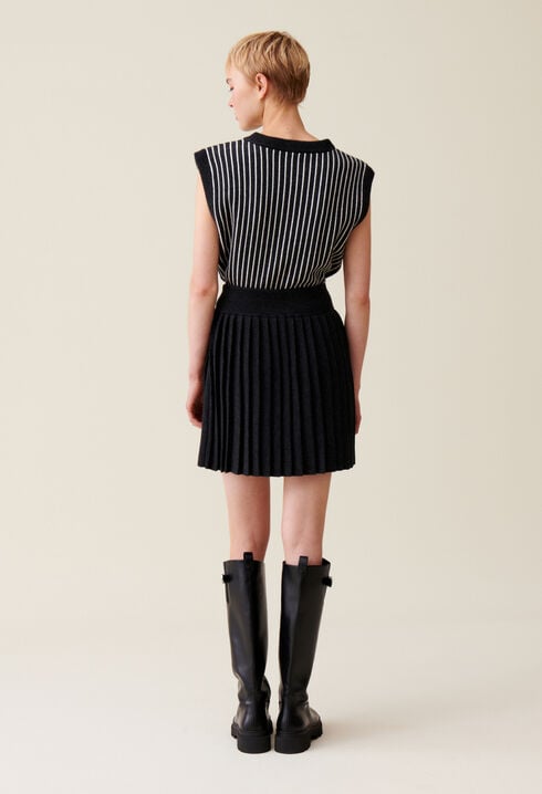 Grey marl knit mini skirt