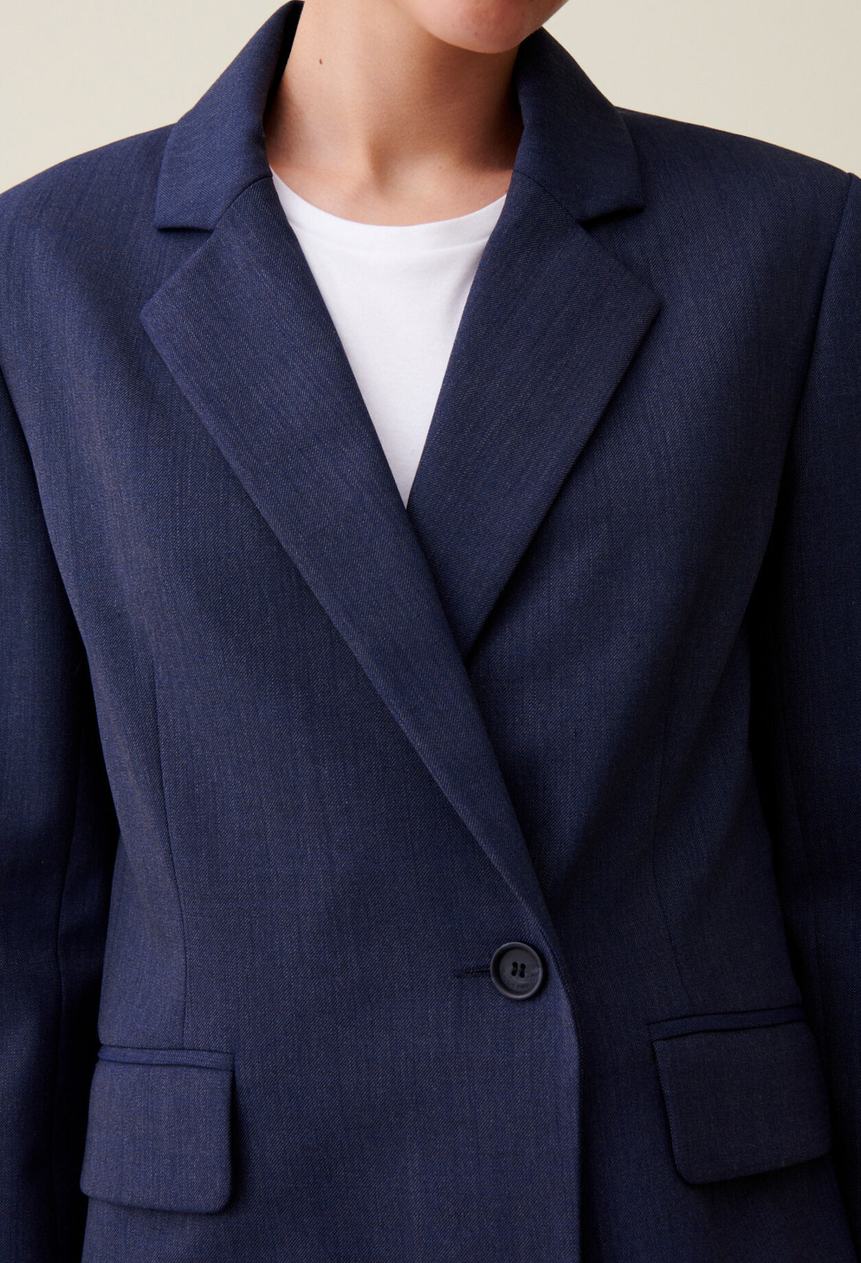 Navy double-breasted blazer