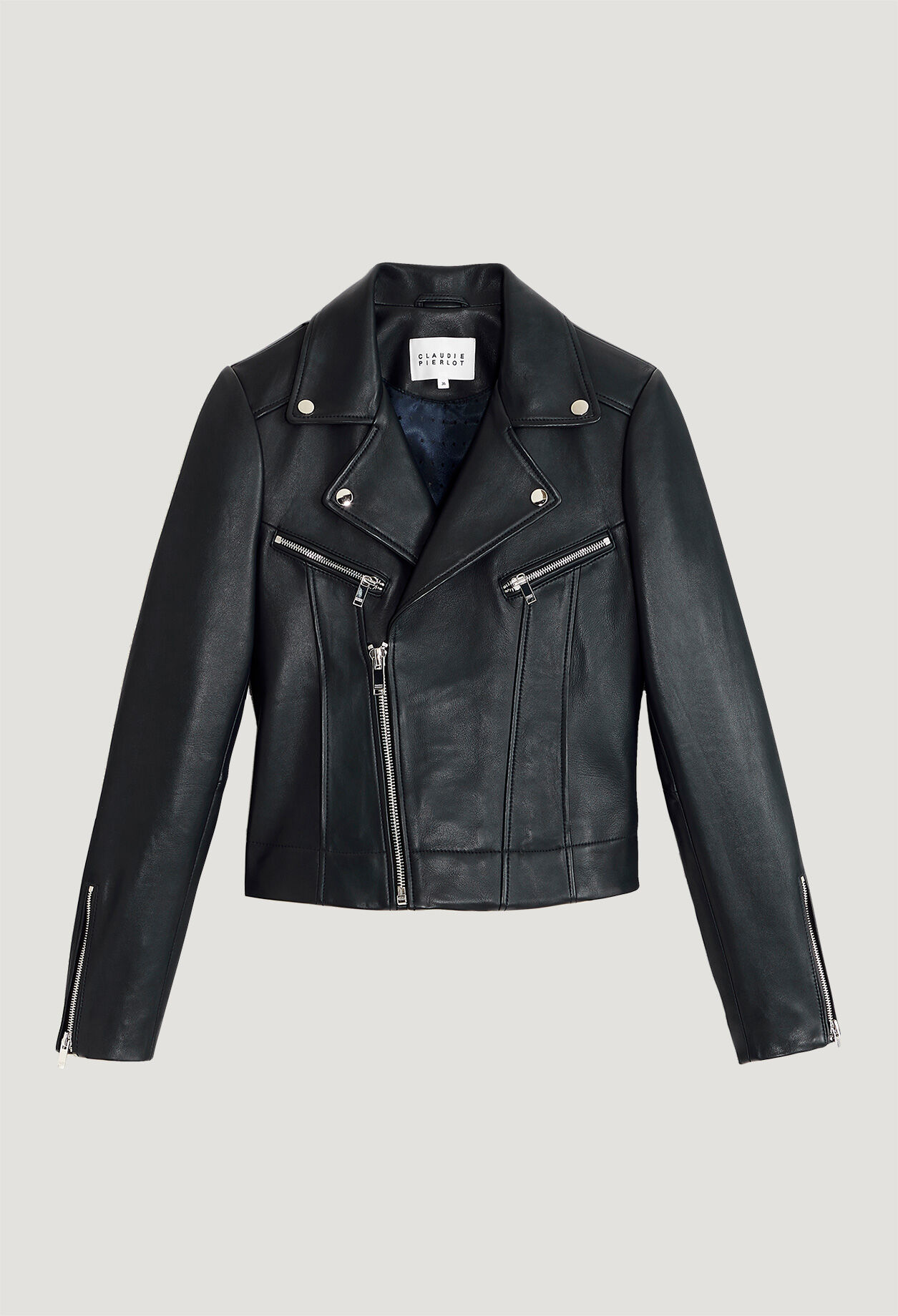 Zipped leather jacket