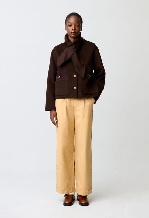 Short wool blend coat