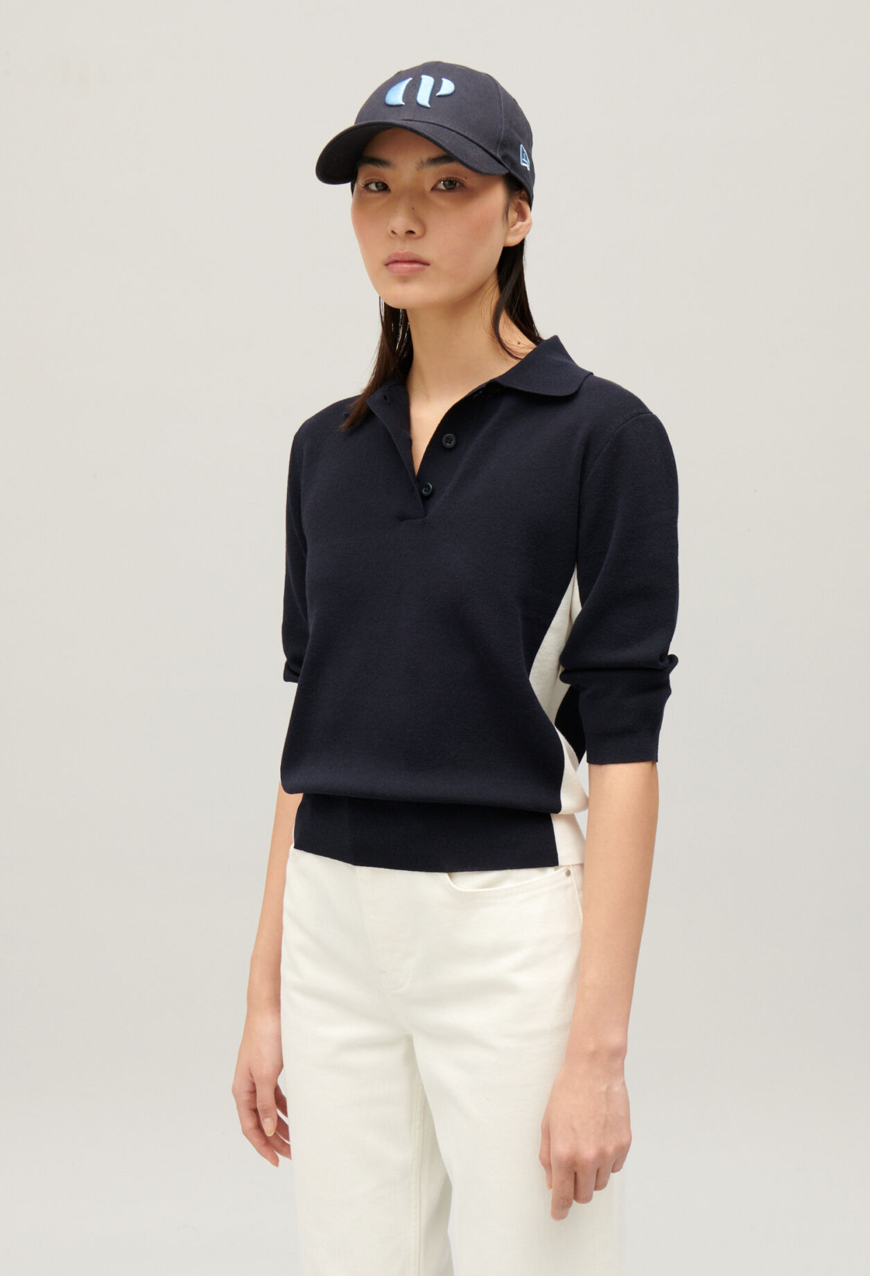Two-tone polo jumper
