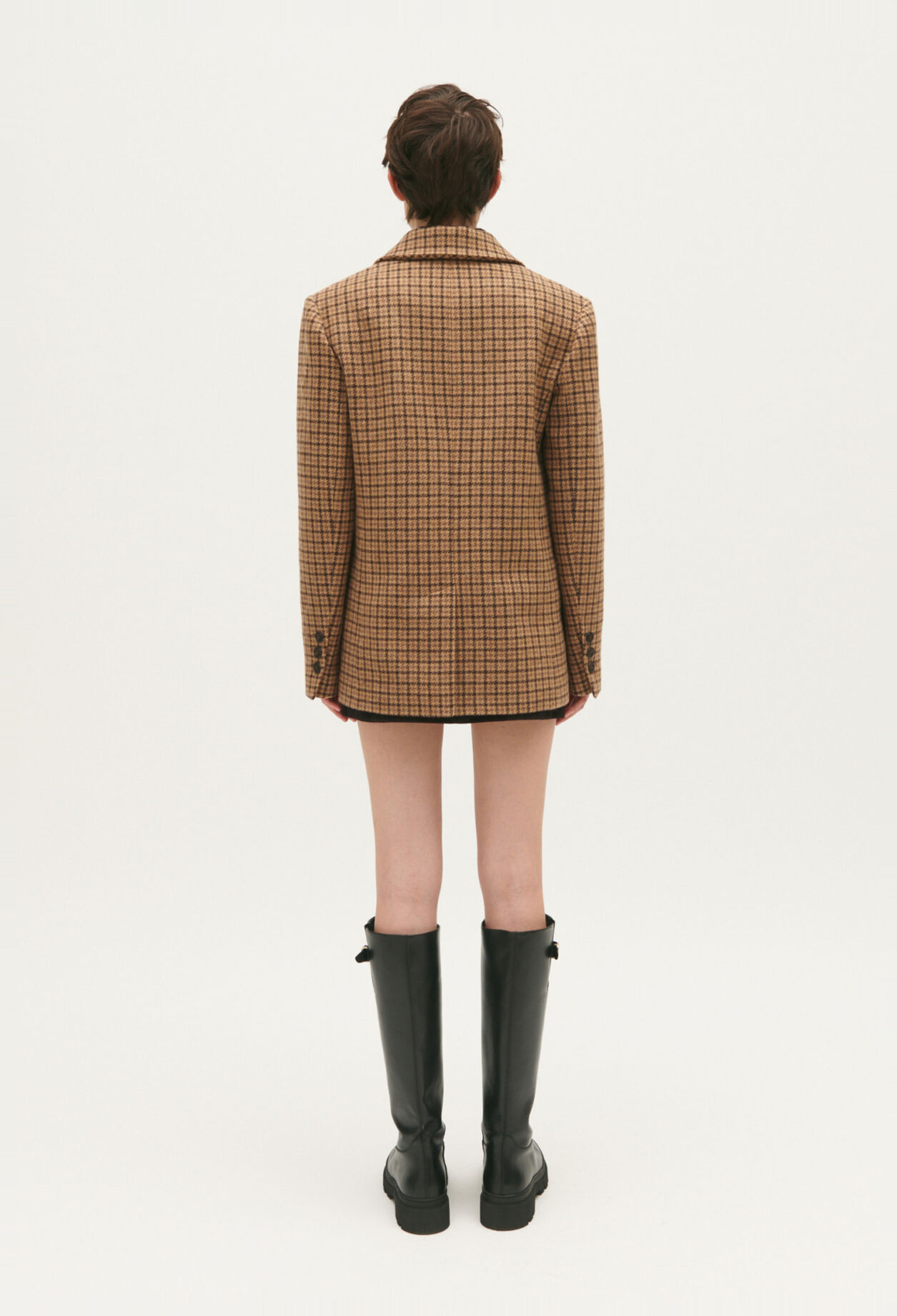 Checked velvet jacket