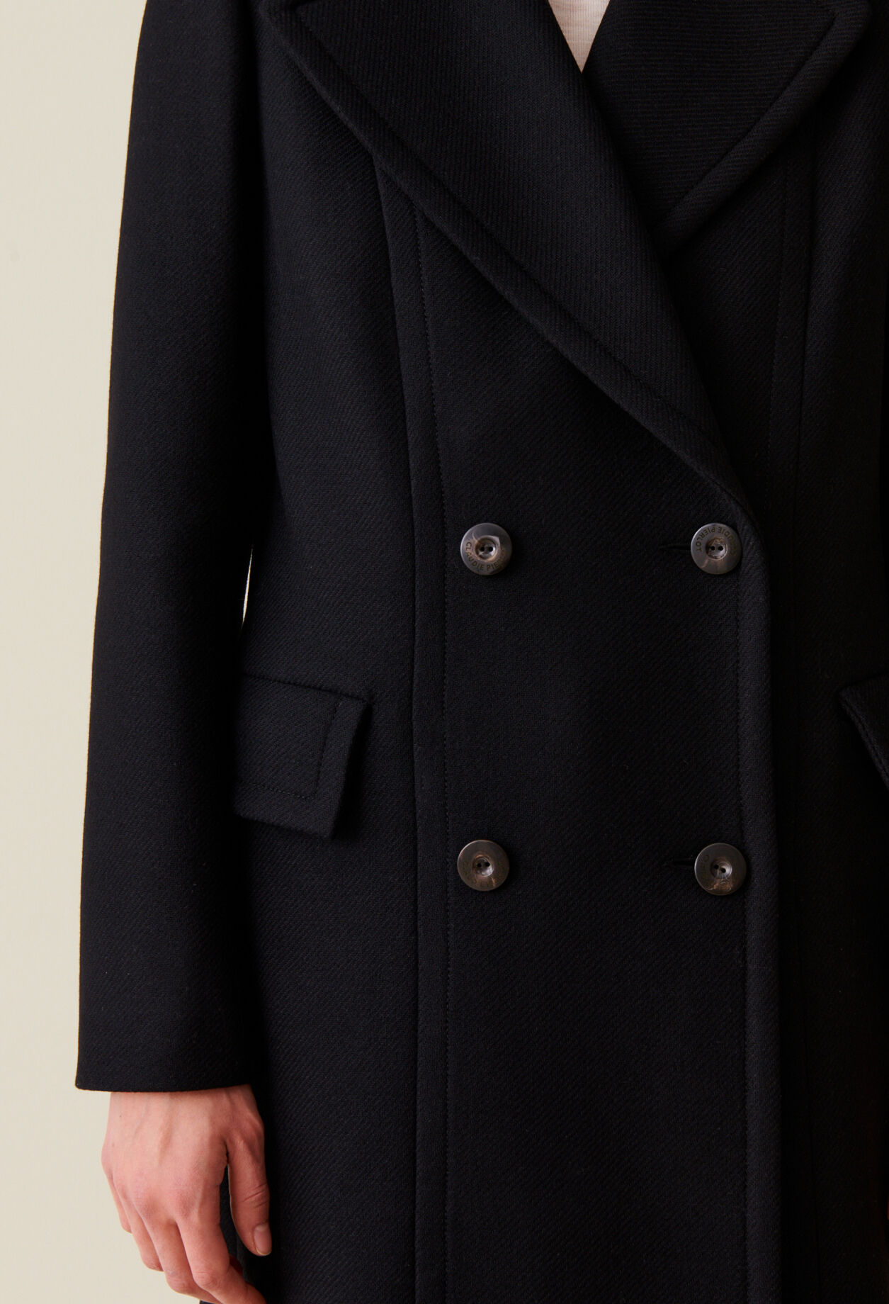 Long double-breasted coat