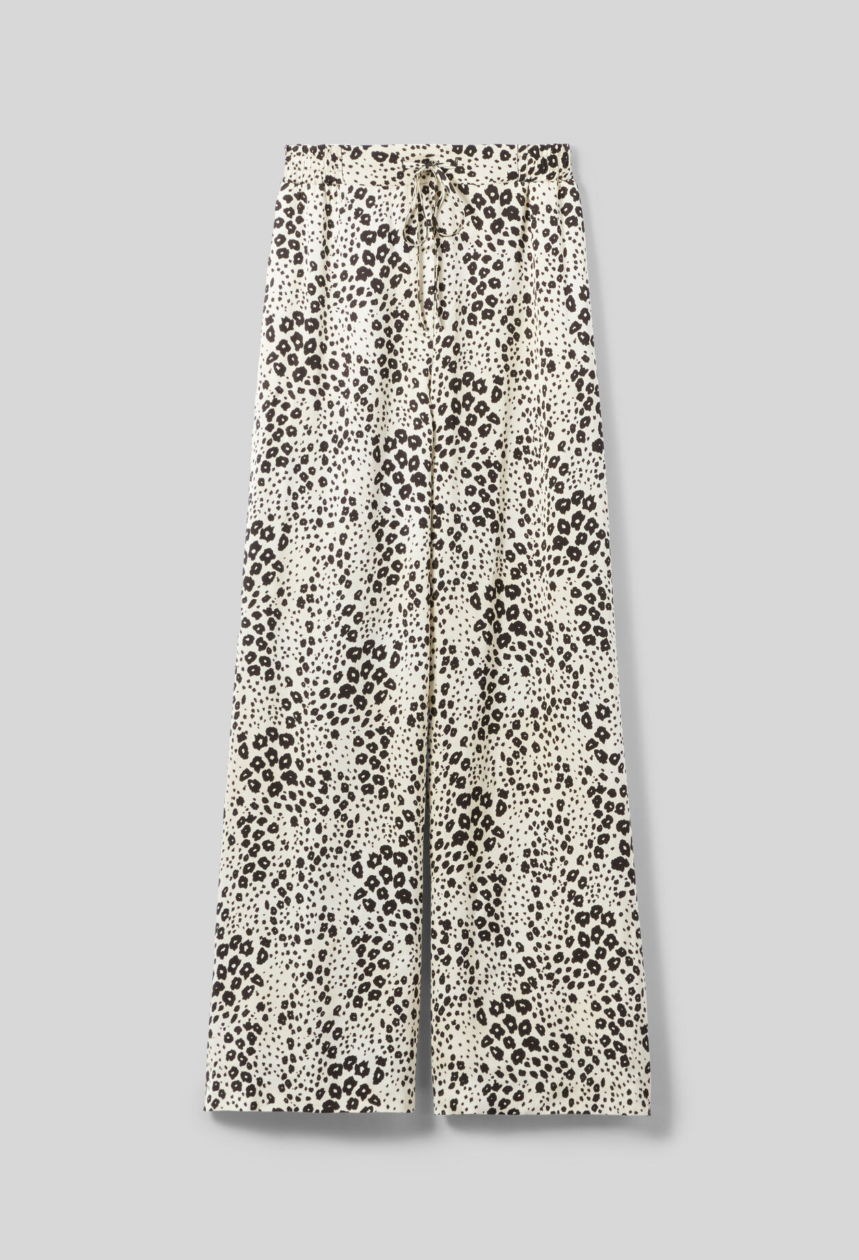 Animal print satin trousers