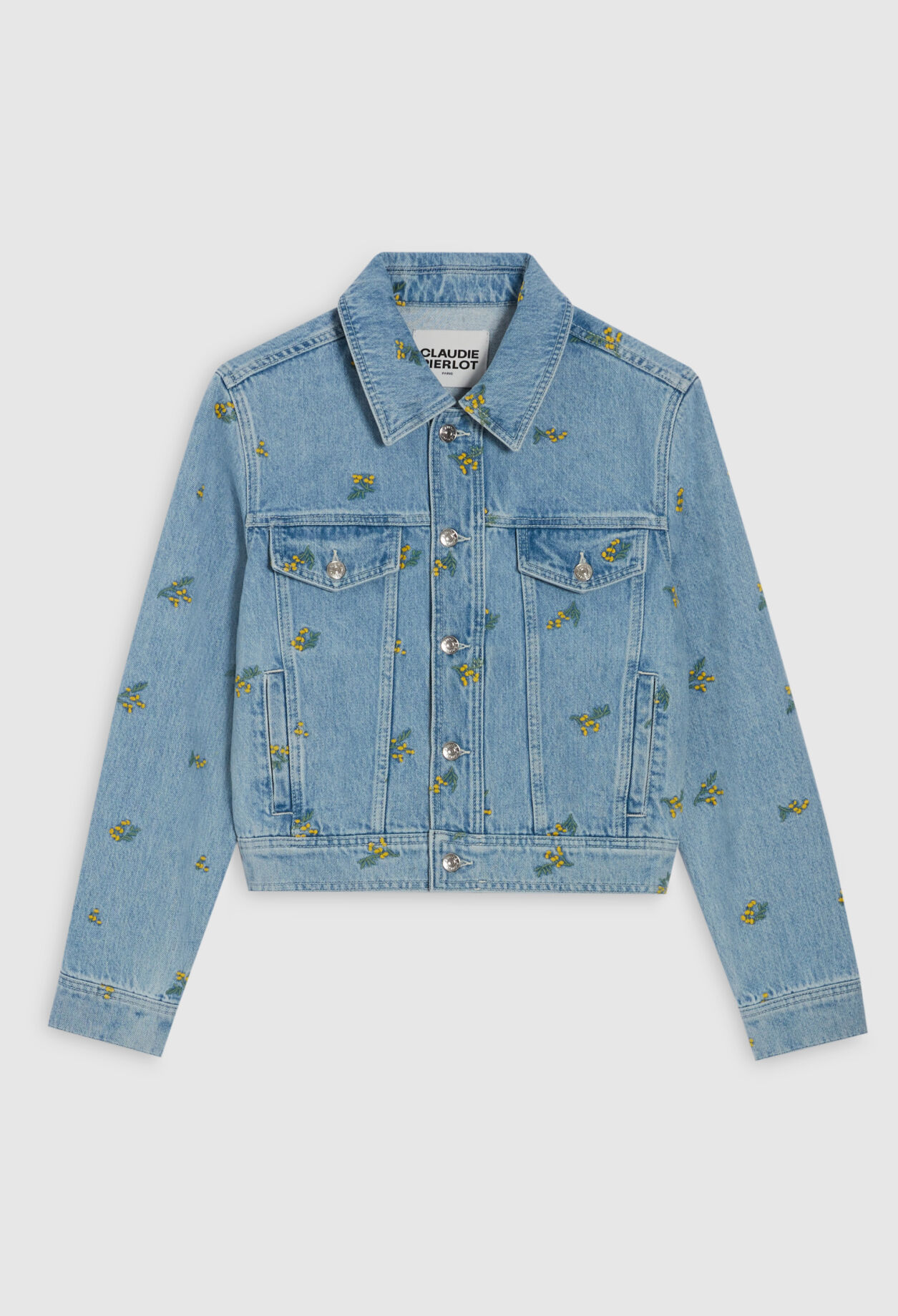 Denim jacket with mimosa pattern Denim jacket with mimosa pattern