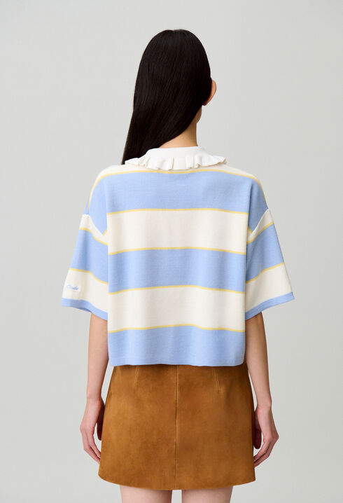 Striped knit polo