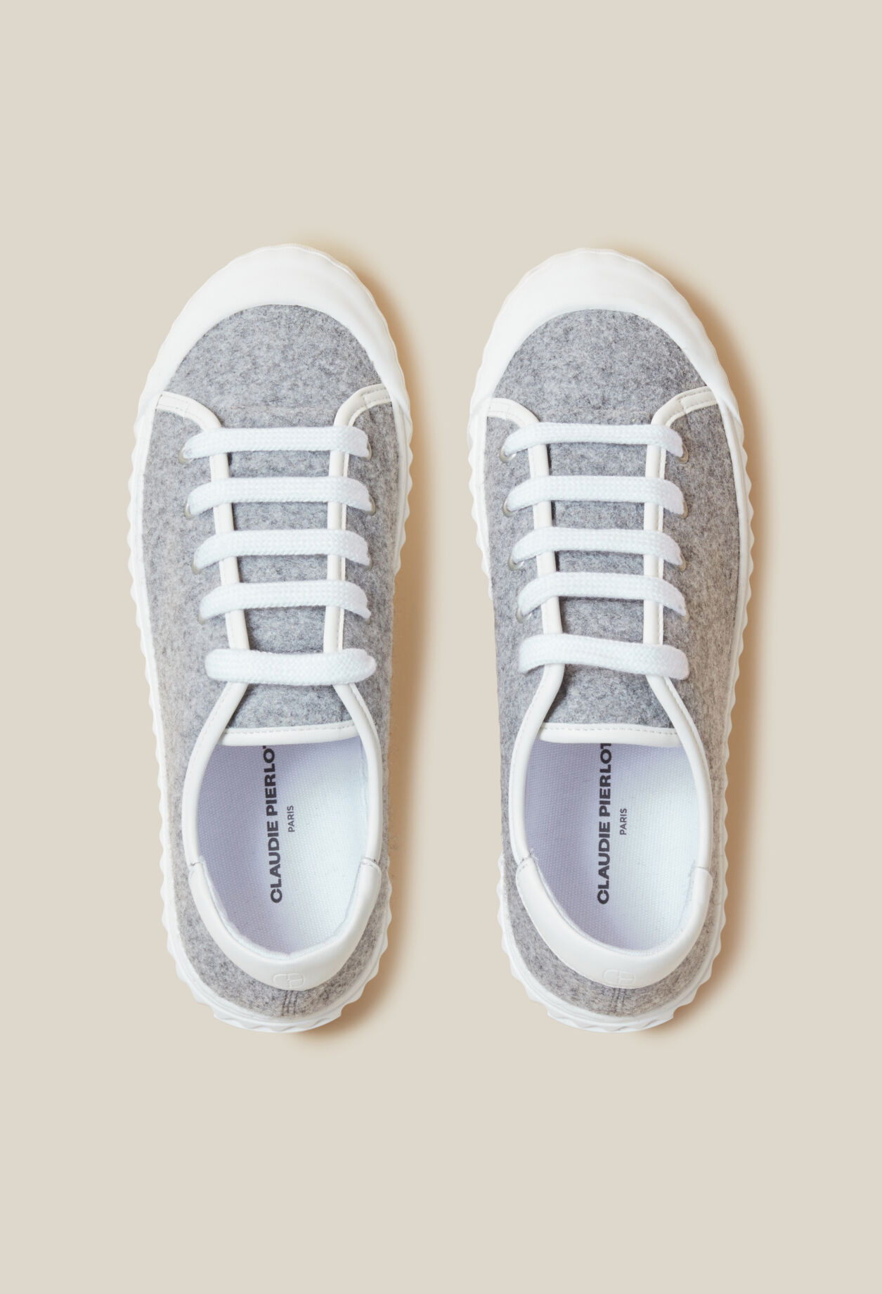 Grey felt trainers