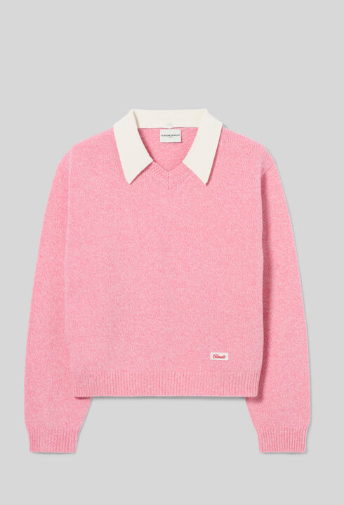Detachable collar knit jumper