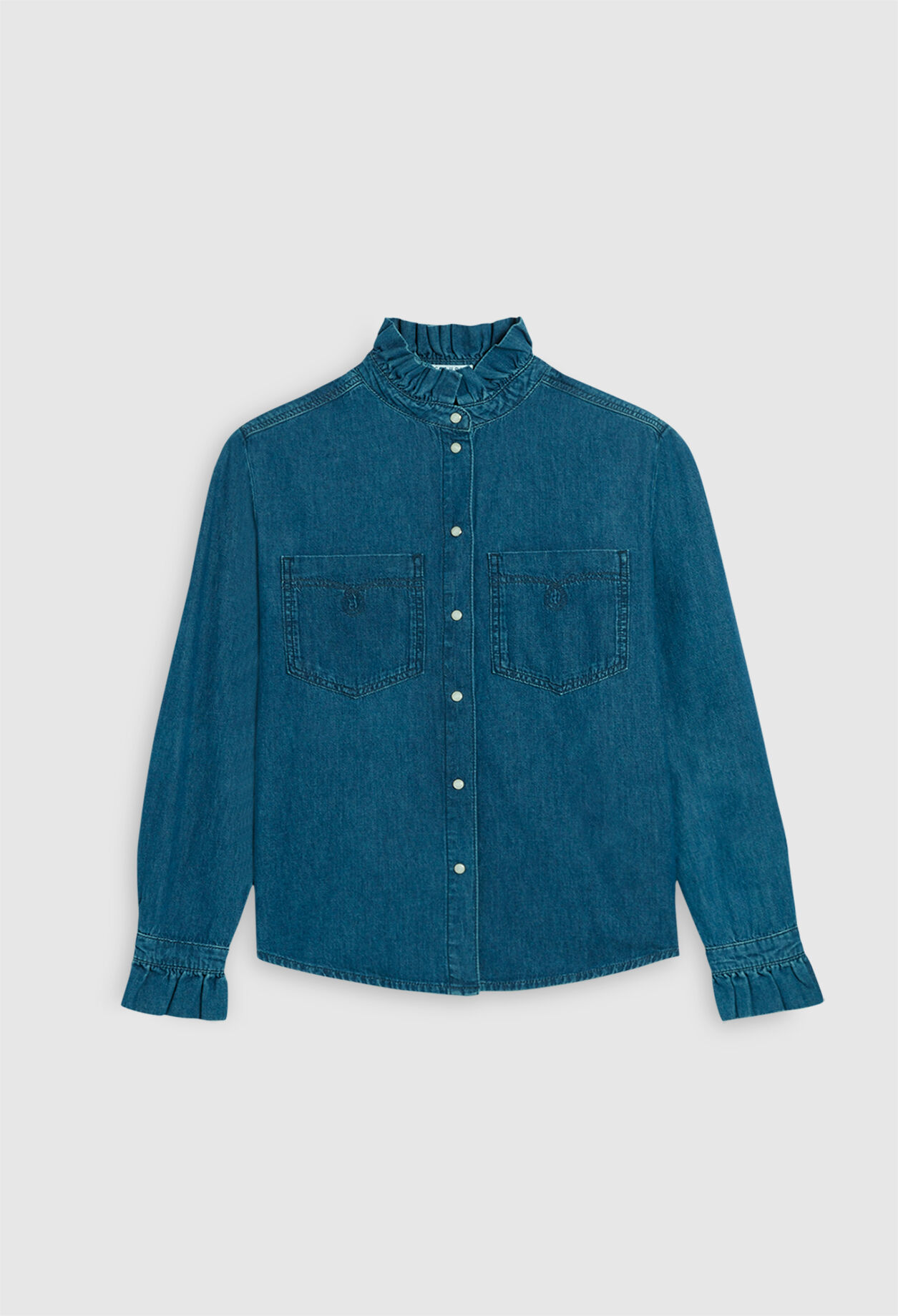 Organic cotton gathered collar shirt Organic cotton gathered collar shirt