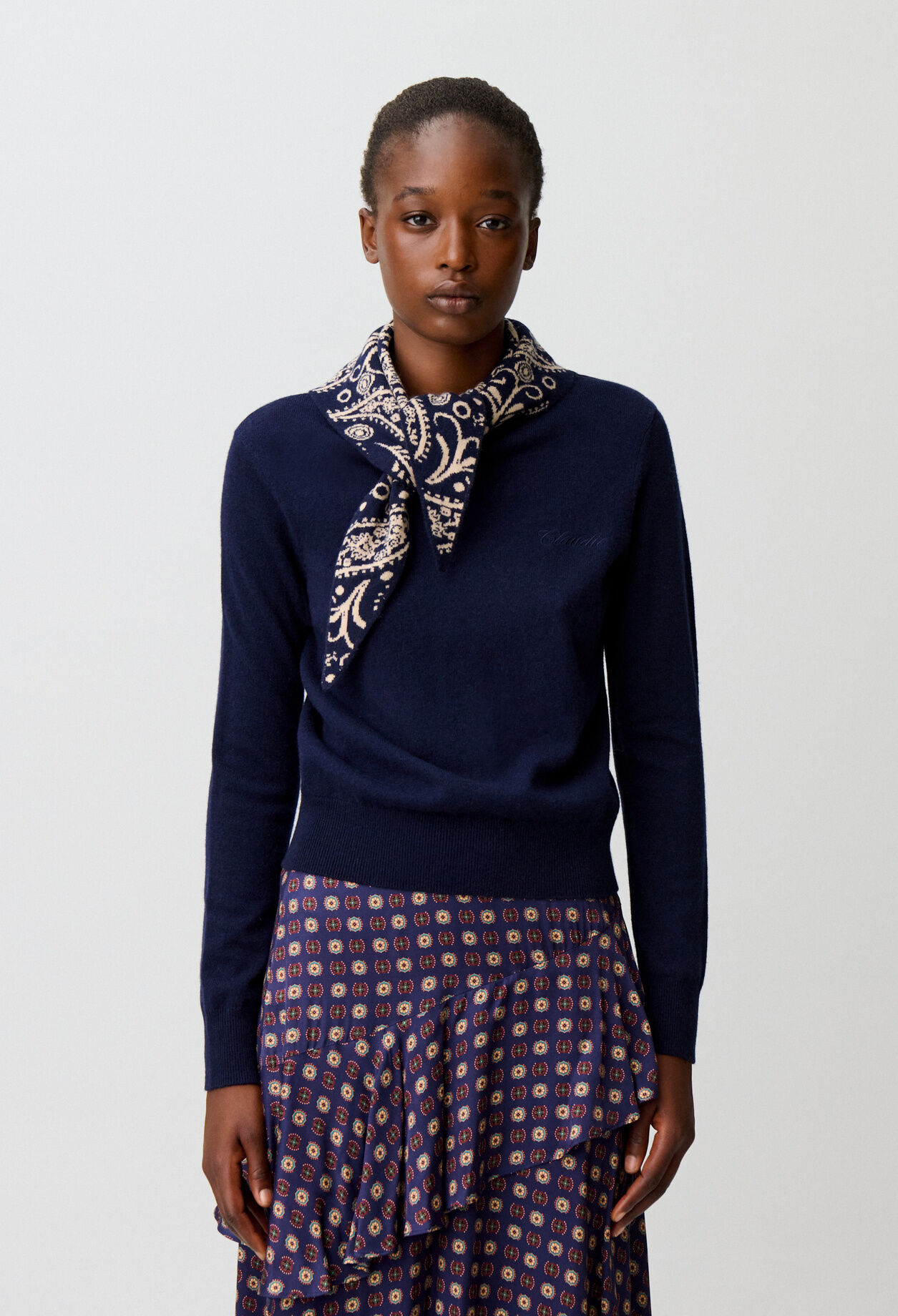 Gold heart jewel knit jumper