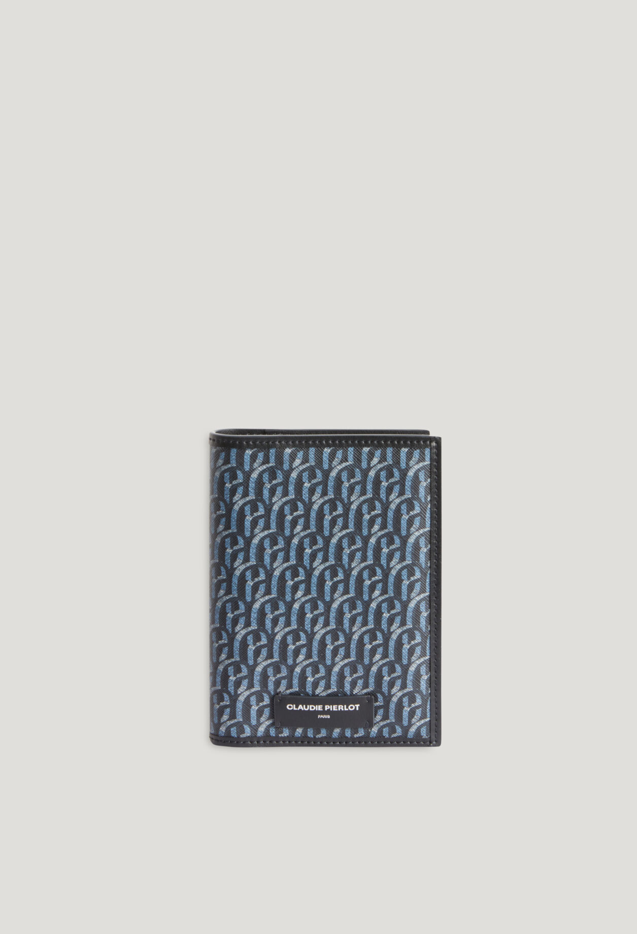 Monogrammed navy passport holder