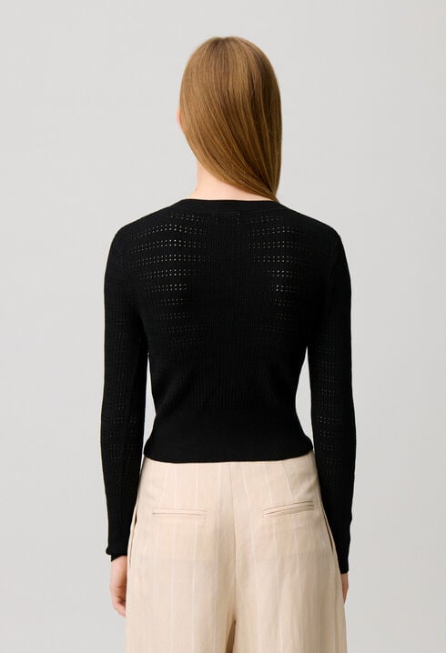 Fine knit bow jumper