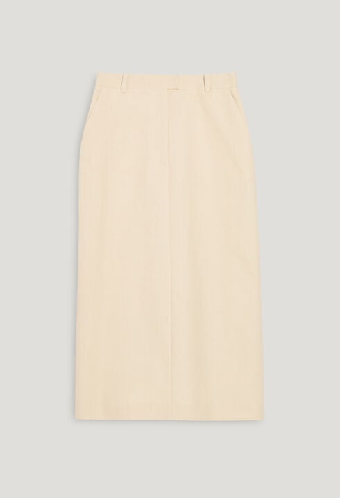Pale beige midi skirt
