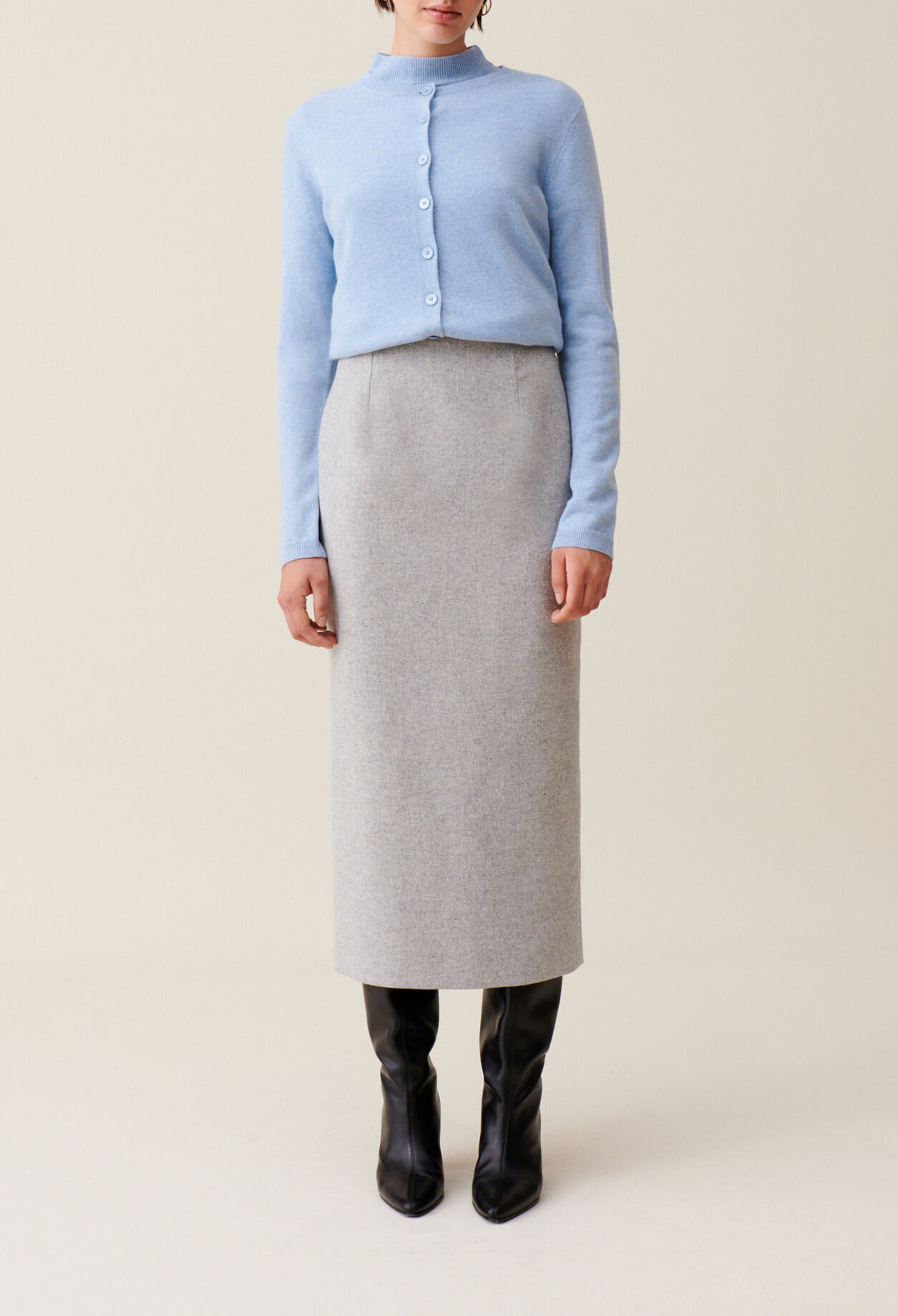 Light grey high-waisted skirt