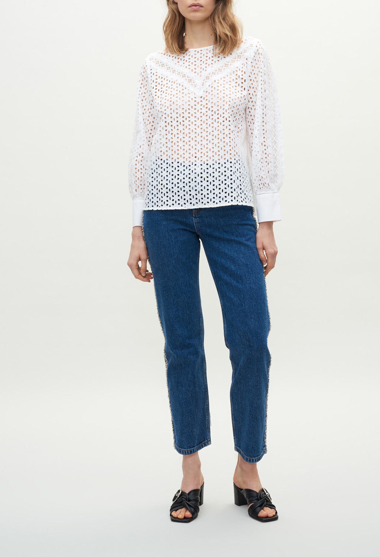 White openwork top