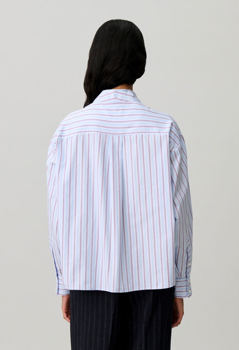 Striped poplin blouse