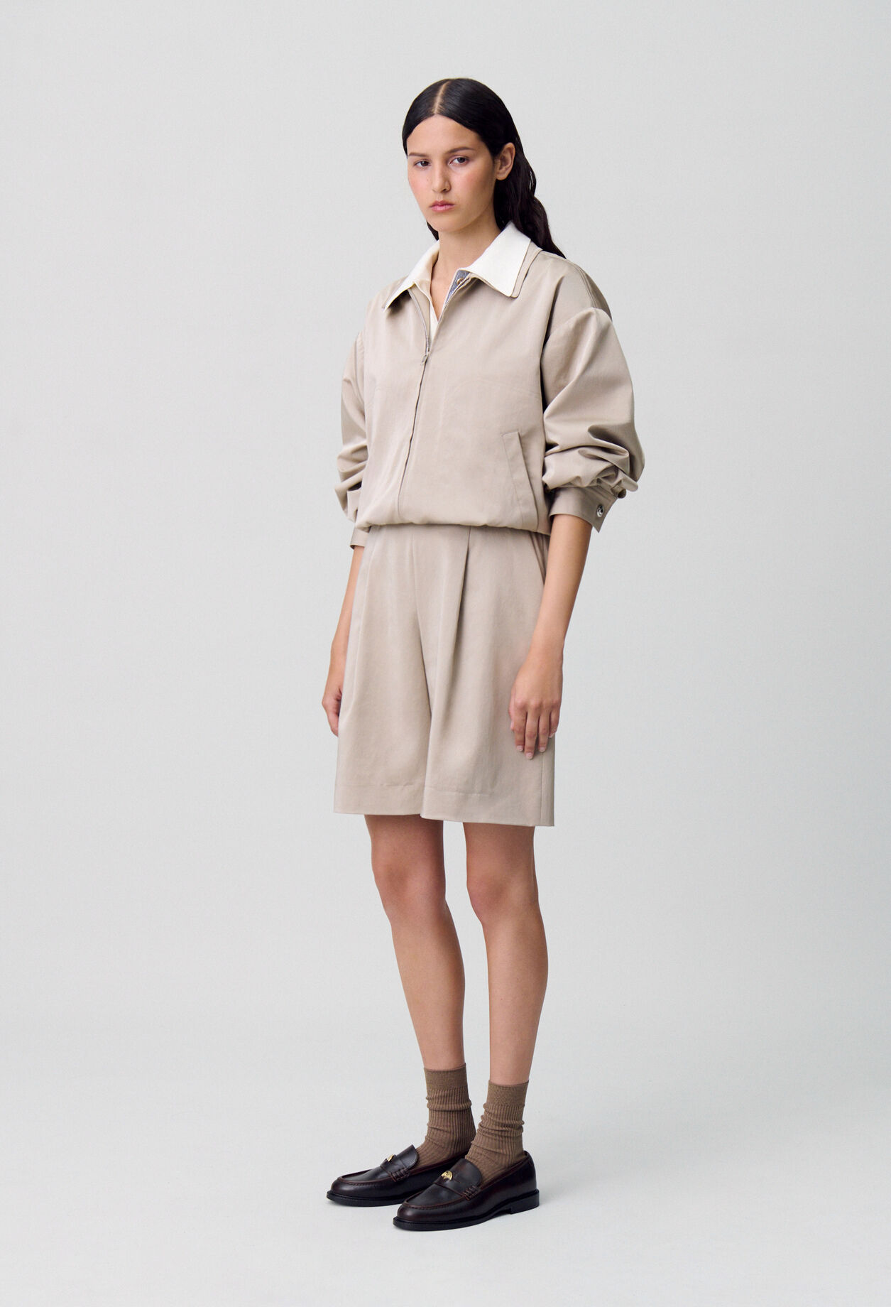 Pleated Bermuda Shorts