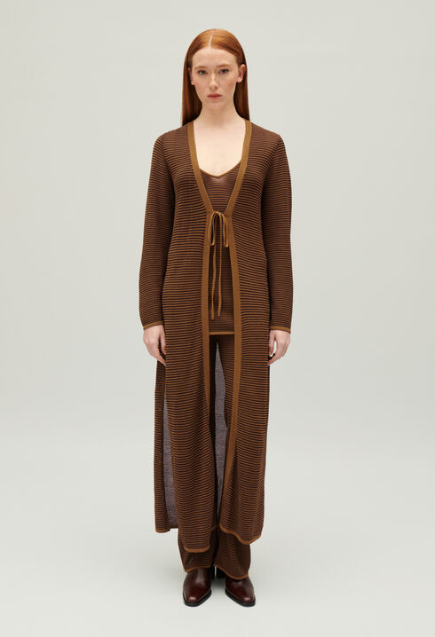 Striped brown vest top