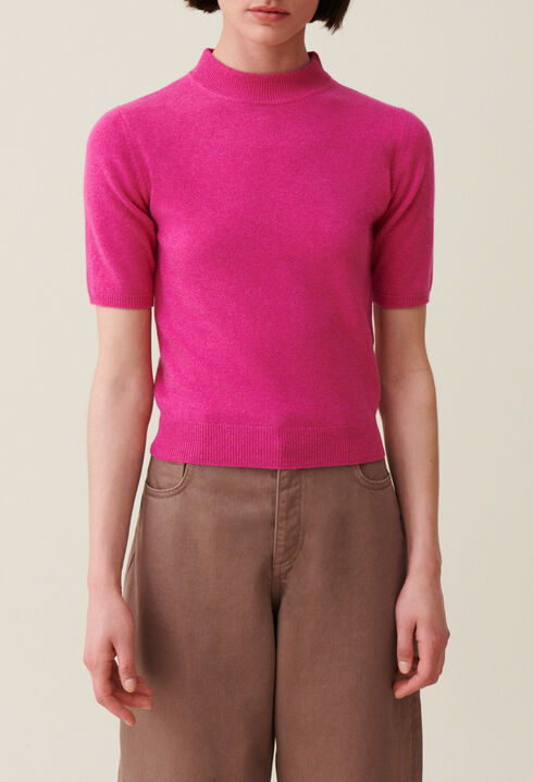Wool jumper with high neck