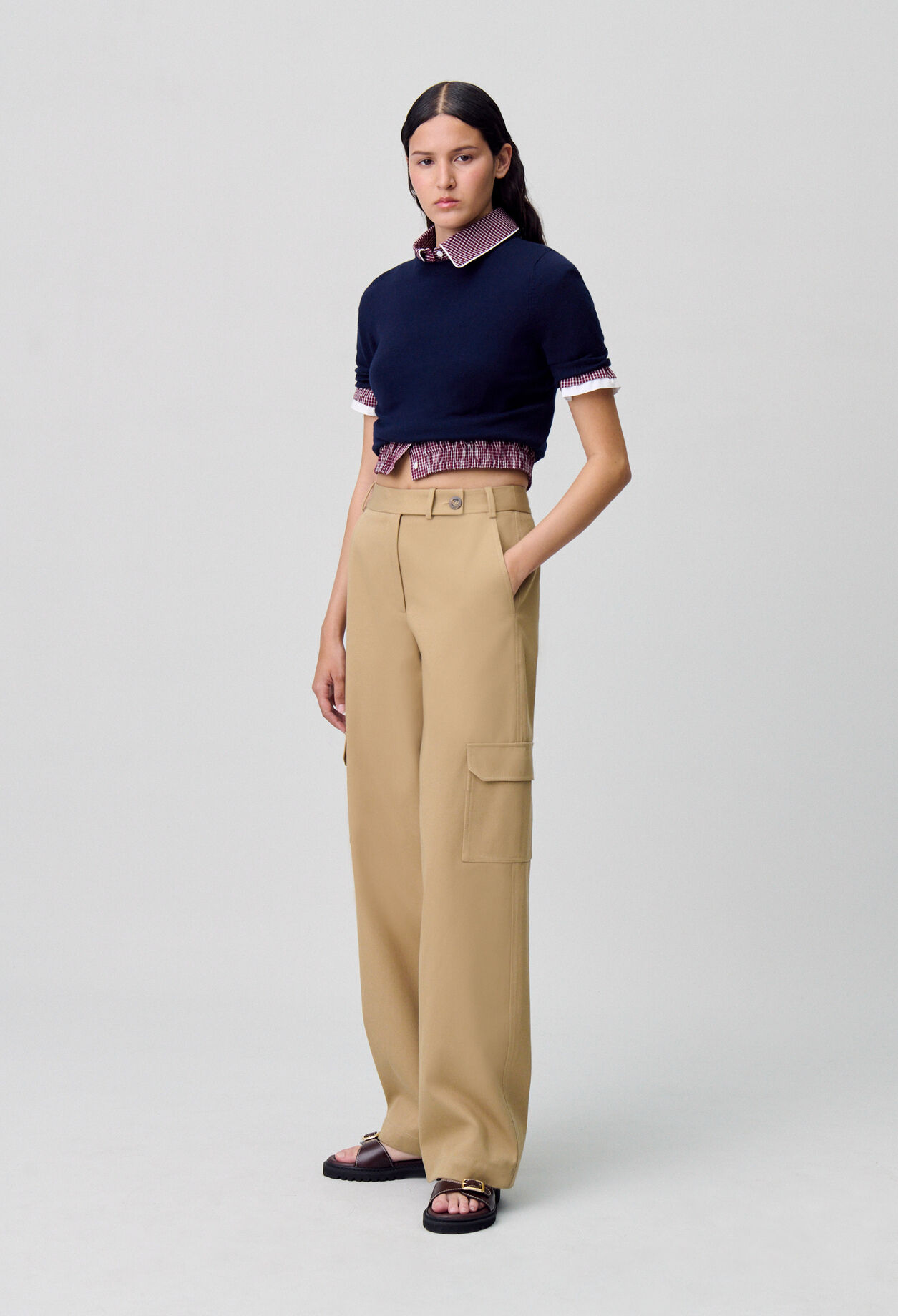 Wide-Leg Straight Cargo Trousers Wide-Leg Straight Cargo Trousers