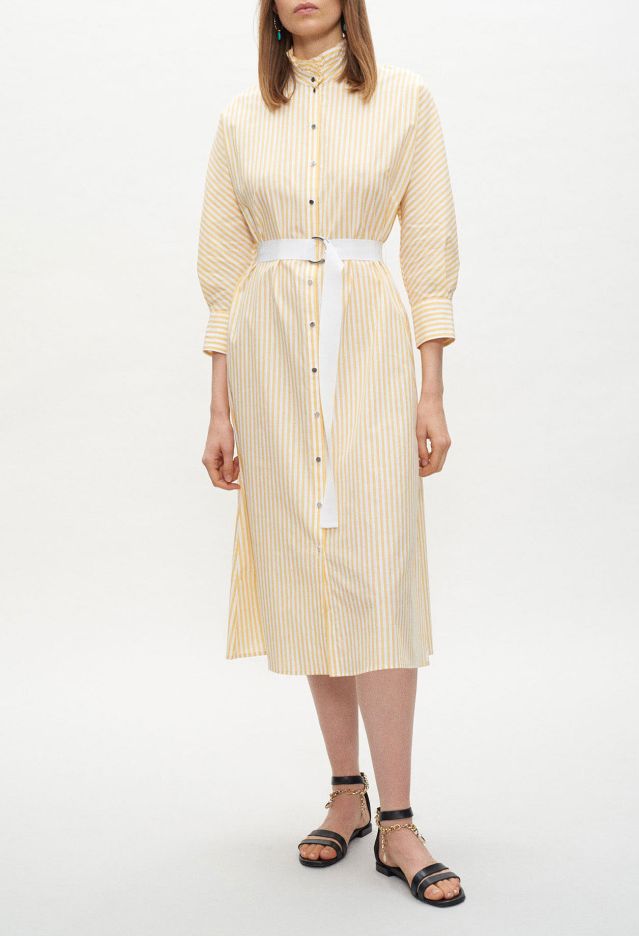 Belted shirt dress