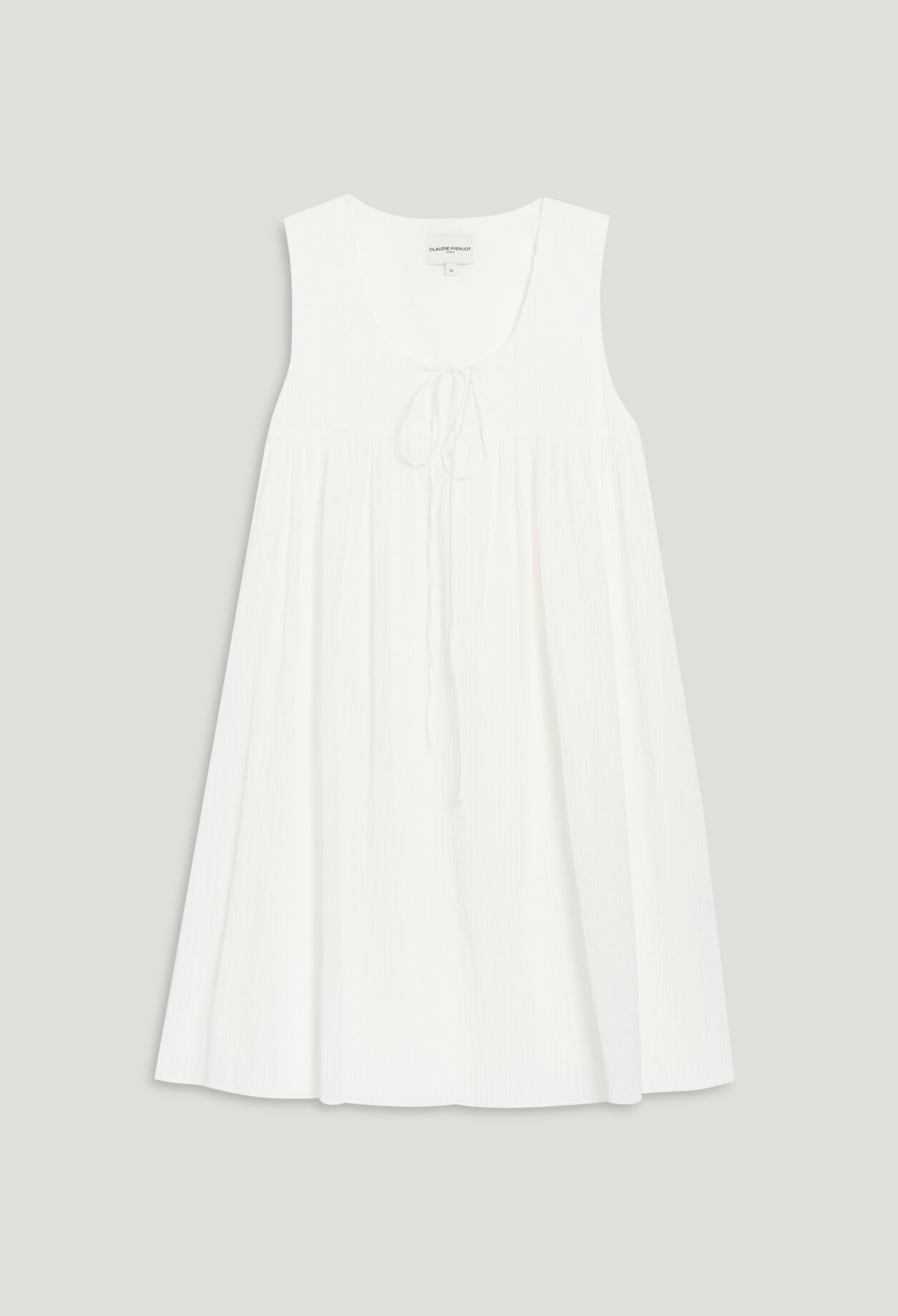 Ruched short cream dress