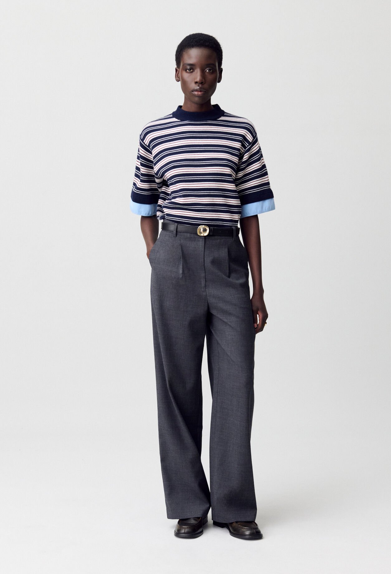 Wide-leg Tailored Trousers