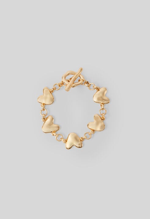 Hammered hearts chain bracelet