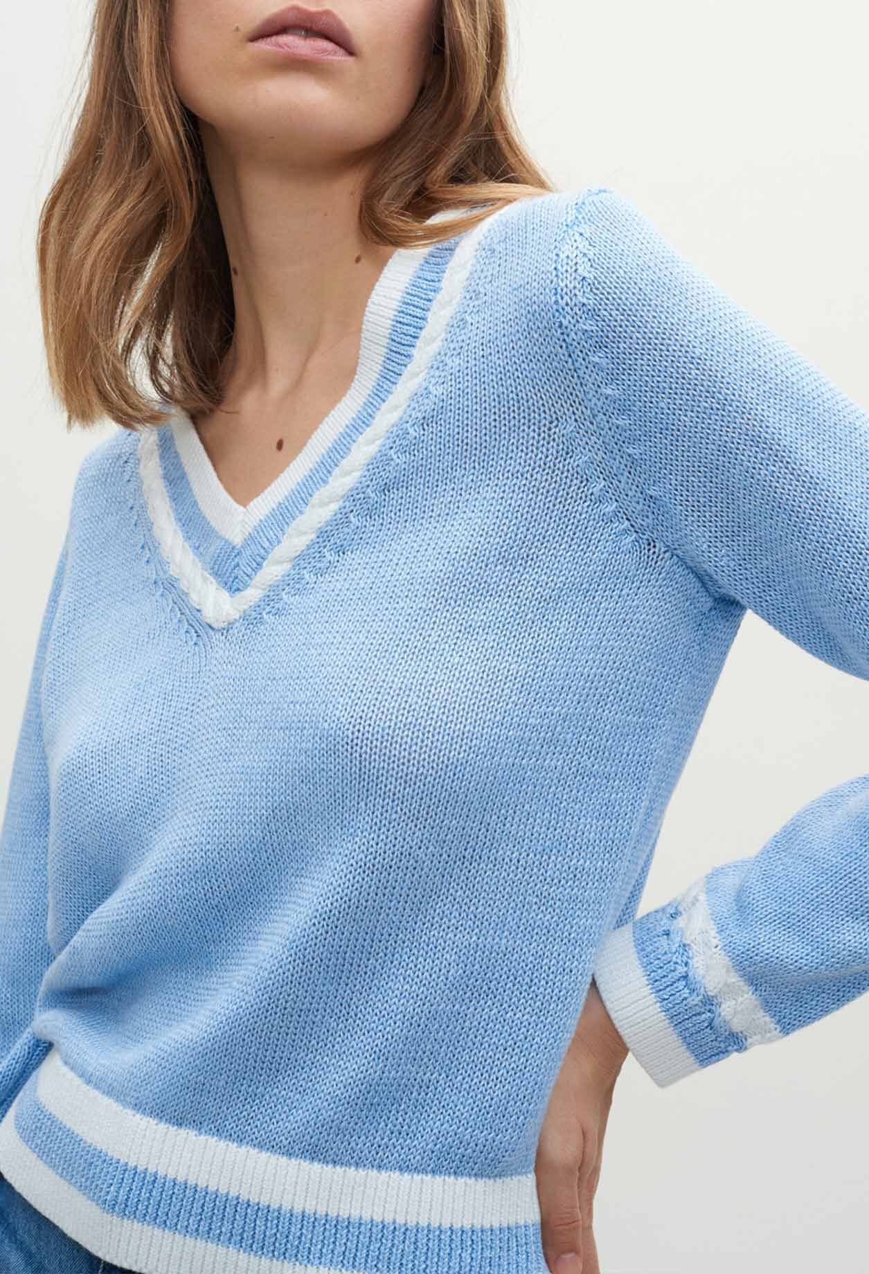 Sky blue linen jumper