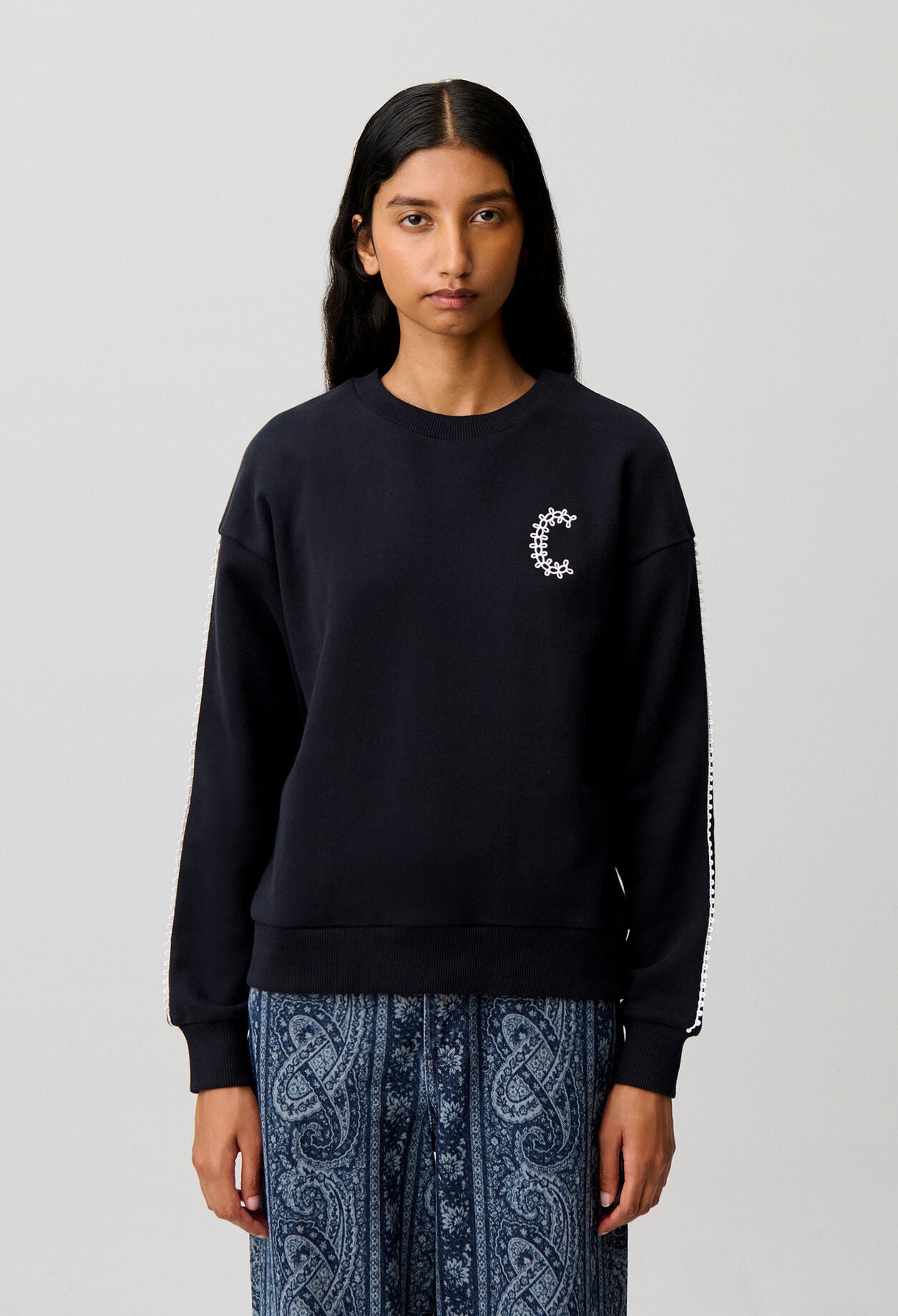 Casual organic cotton C sweatshirt