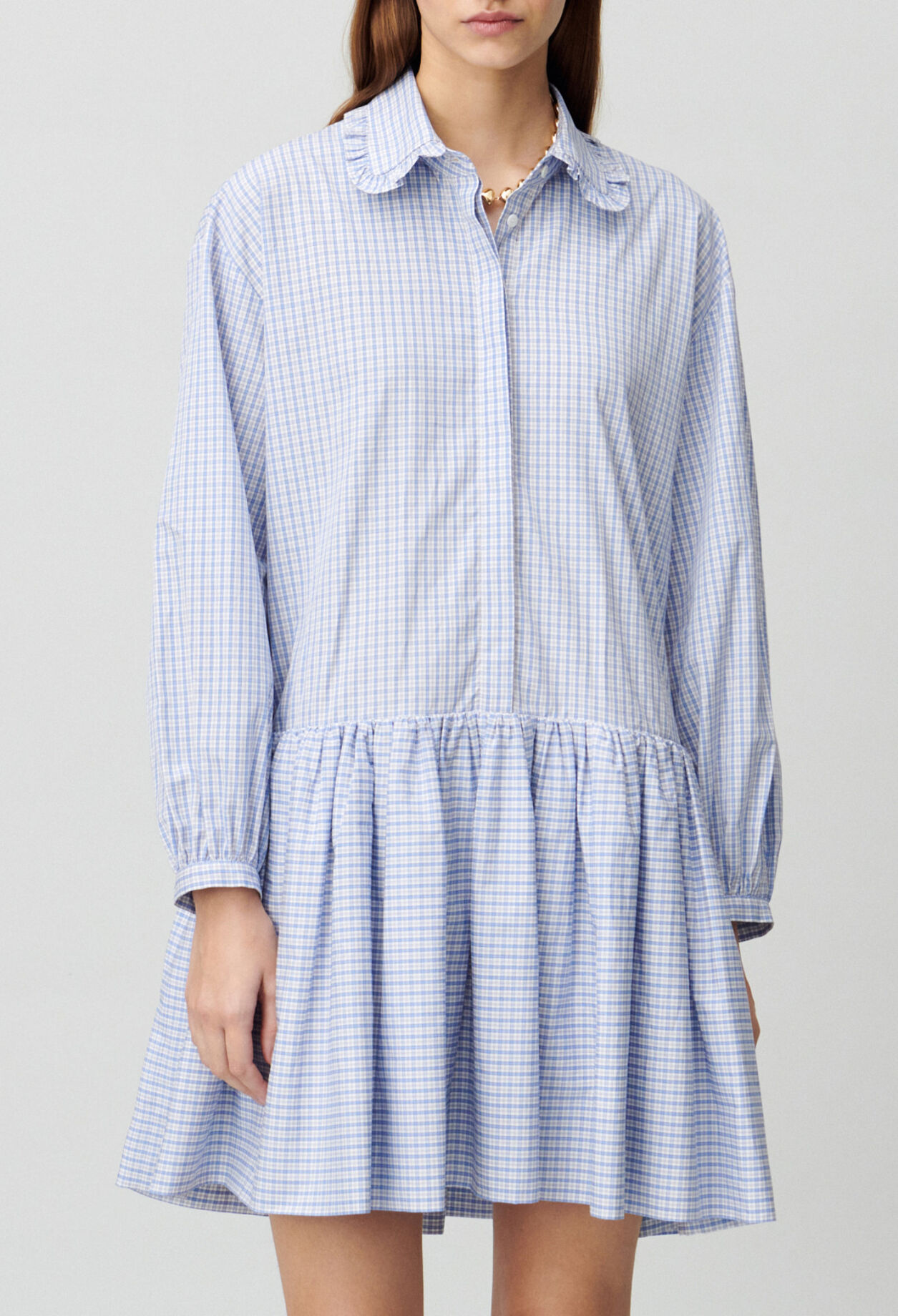 Checked babydoll dress