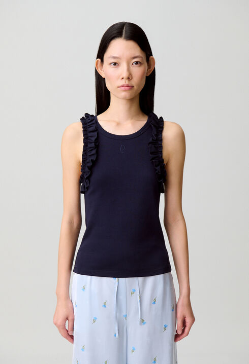 Embroidered cotton T-shirt